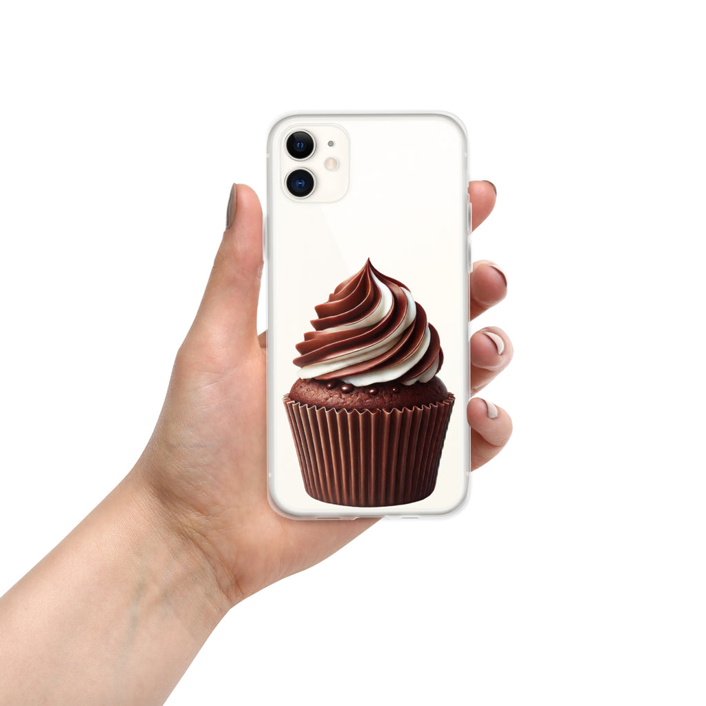Chocolate Vanilla Swirl Cupcake Clear Case for iPhone 11 - Dessert Aesthetic Protective Cover