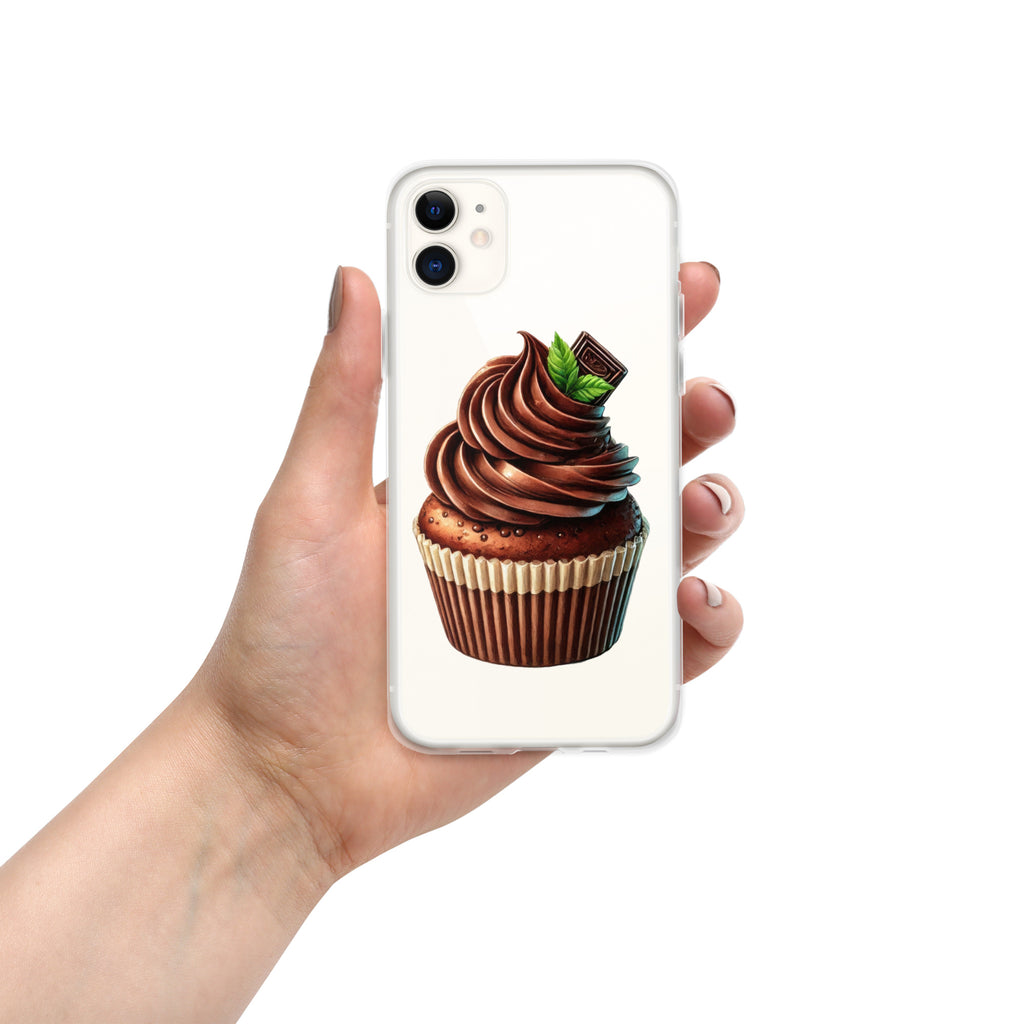 Chocolate Cupcake Clear Case for iPhone 11 - Sweet Dessert Protective Phone Cover