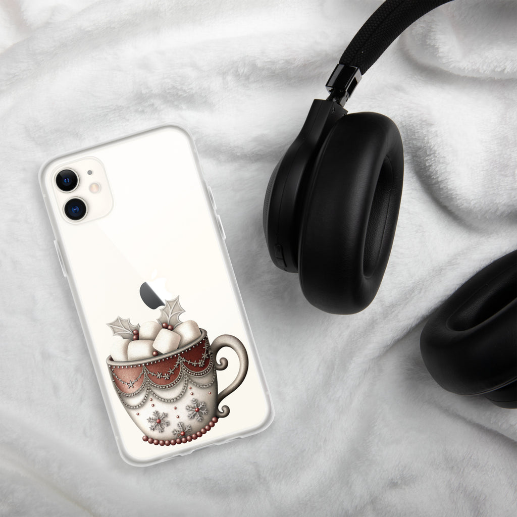 Holiday Cocoa Mug Clear Case for iPhone 11 - Christmas Cozy Aesthetic Protective Cover