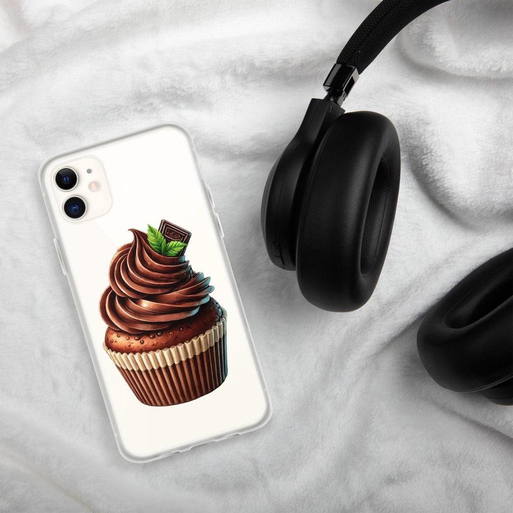 Chocolate Cupcake Clear Case for iPhone 11 - Sweet Dessert Protective Phone Cover
