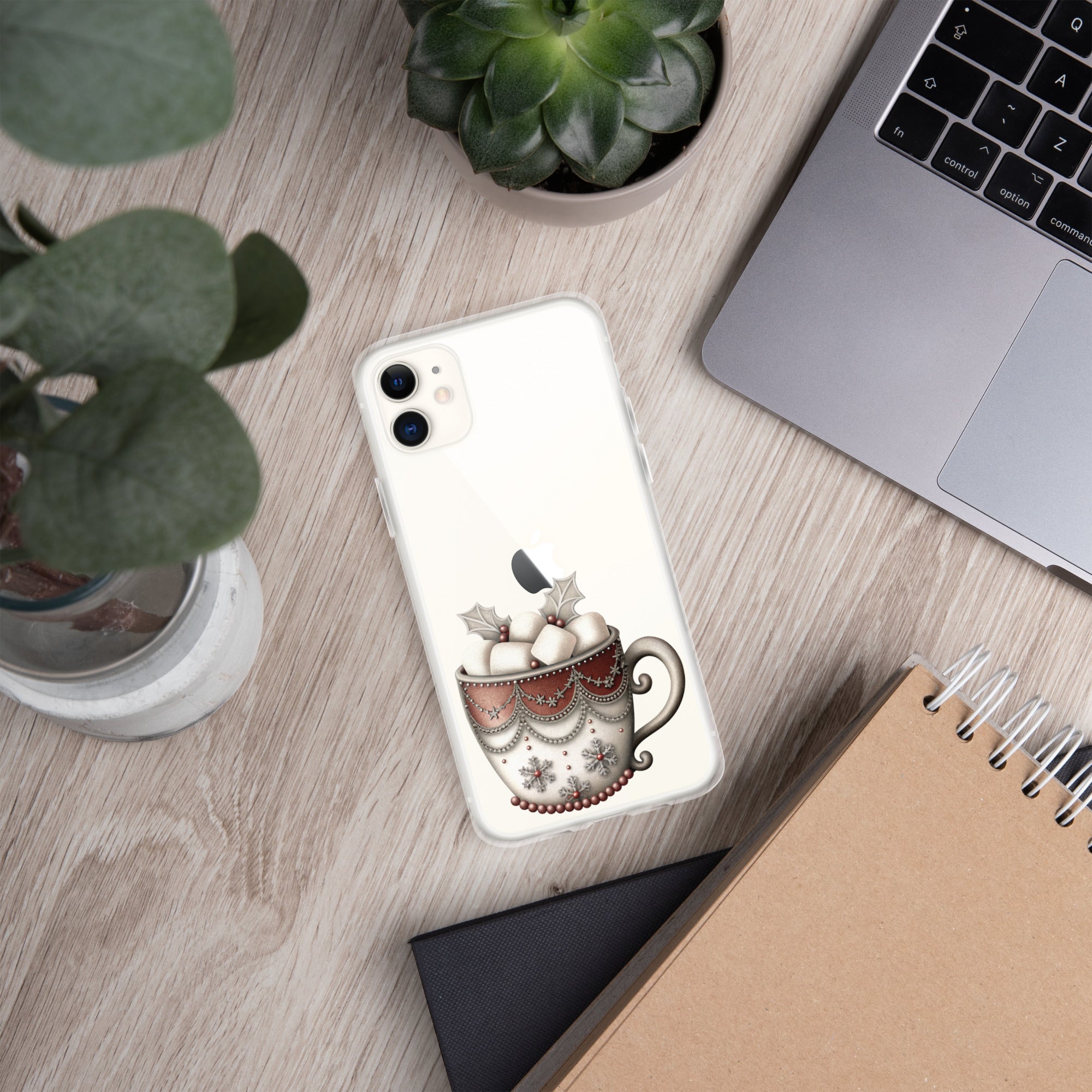 Holiday Cocoa Mug Clear Case for iPhone 11 - Christmas Cozy Aesthetic Protective Cover