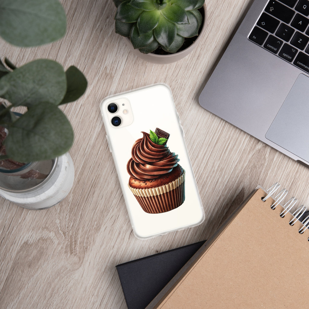Chocolate Cupcake Clear Case for iPhone 11 - Sweet Dessert Protective Phone Cover