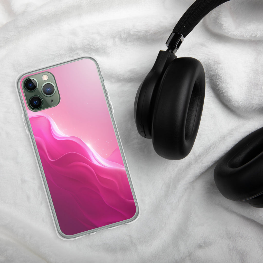 Pink Velvet Waves Dream Clear Case for iPhone 11 Pro - Abstract Pink Gradient Protective Cover