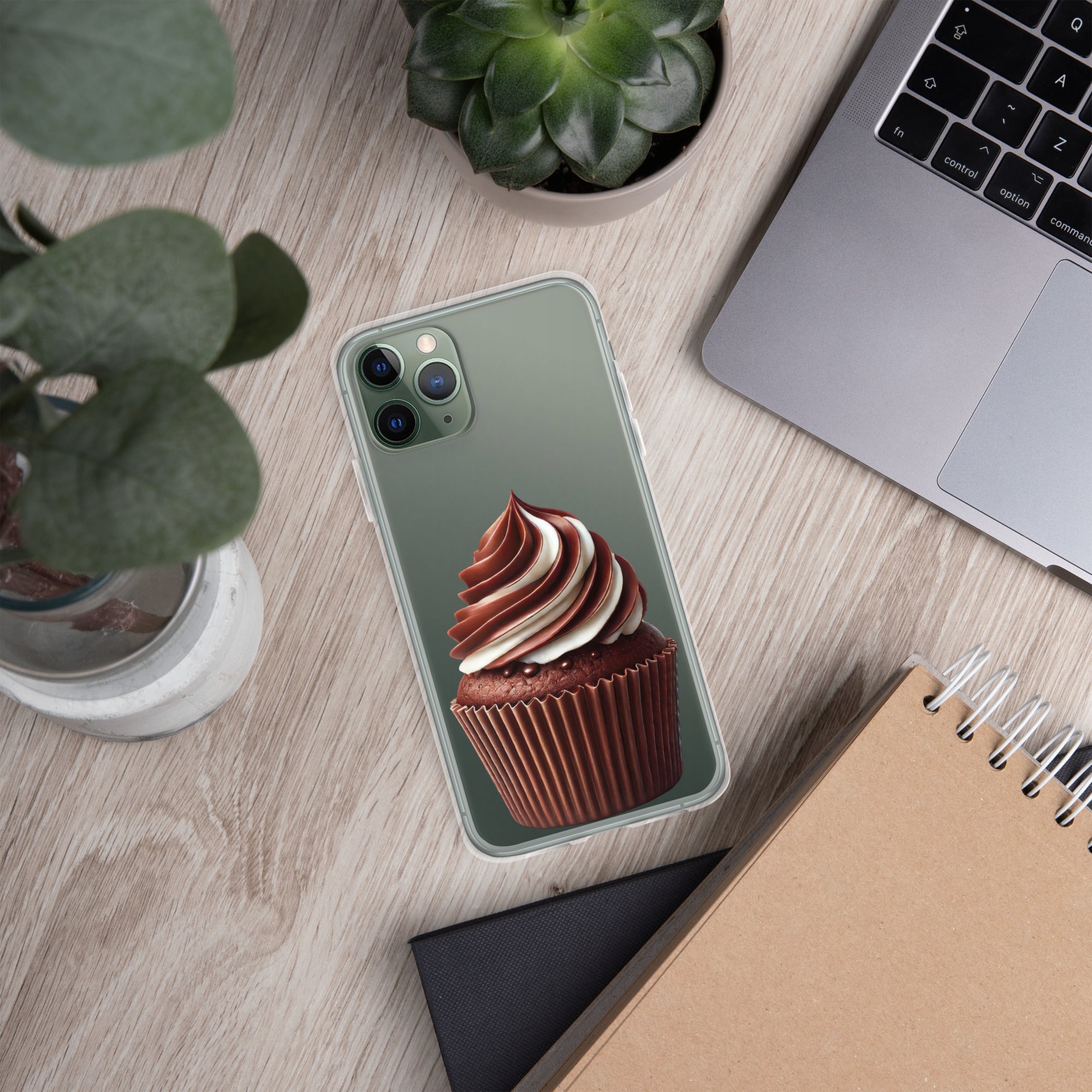 Chocolate Vanilla Swirl Cupcake Clear Case for iPhone 11 Pro