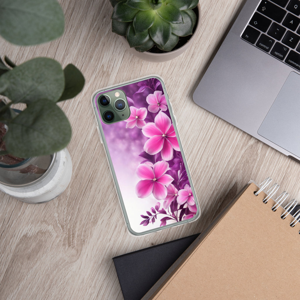 Violet Petal Bloom Clear Case for iPhone 11 Pro - Pink & Purple Floral Protective Cover
