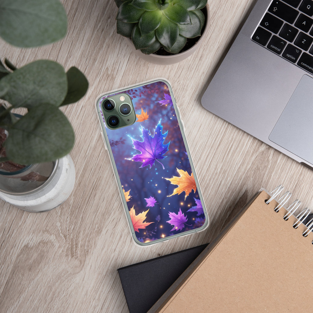 Enchanted Autumn Leaves Clear Case for iPhone 11 Pro - Fantasy Fall Maple Leaf Protective Cover