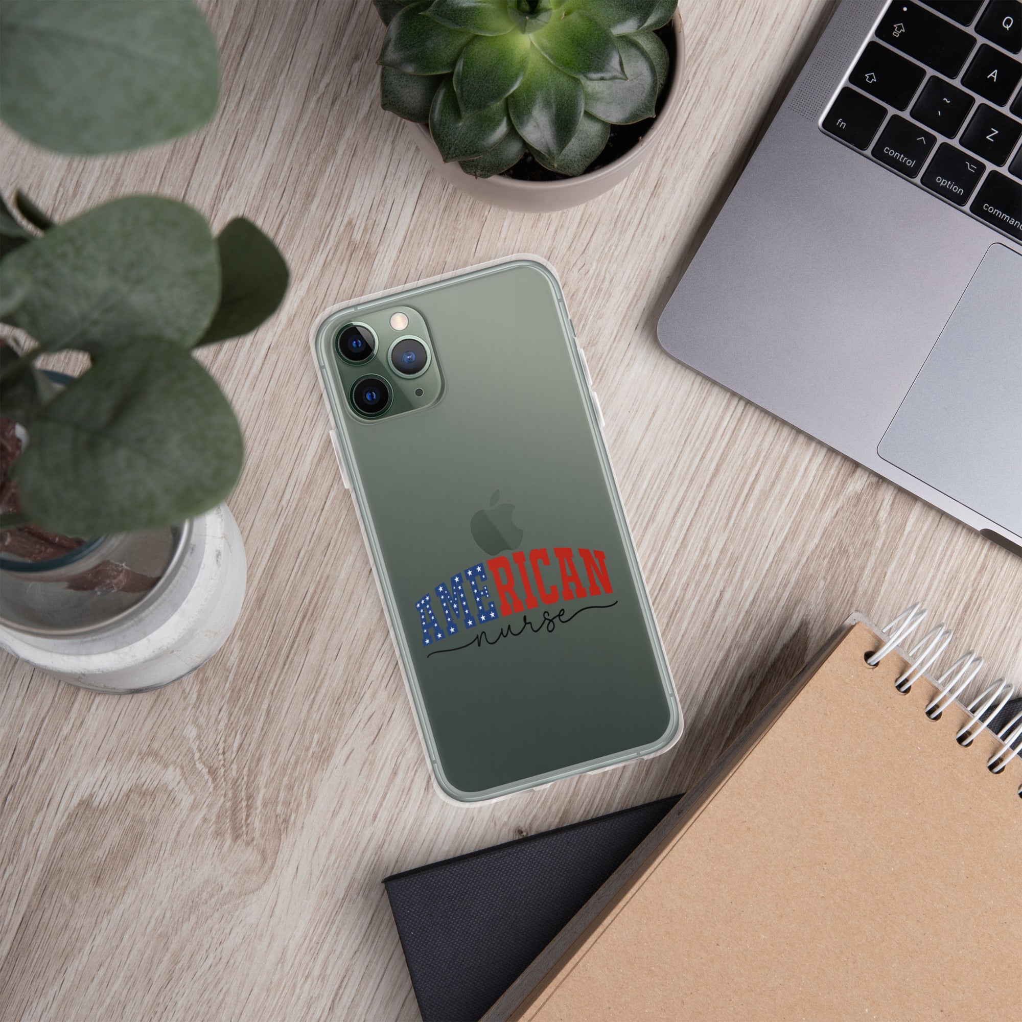 American Nurse Clear Case for iPhone 11 Pro - Patriotic Red, White & Blue Nursing Pride Cover