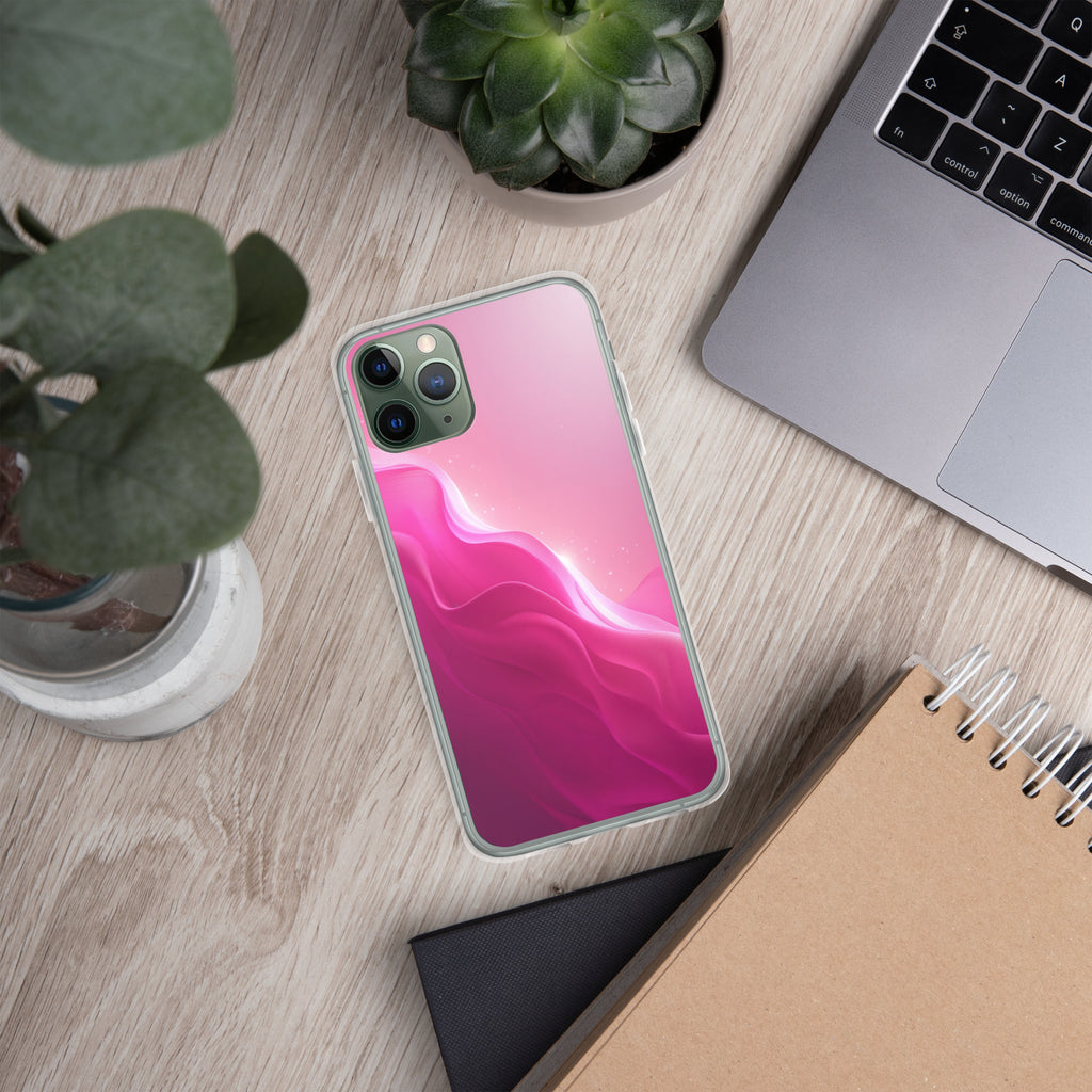 Pink Velvet Waves Dream Clear Case for iPhone 11 Pro - Abstract Pink Gradient Protective Cover
