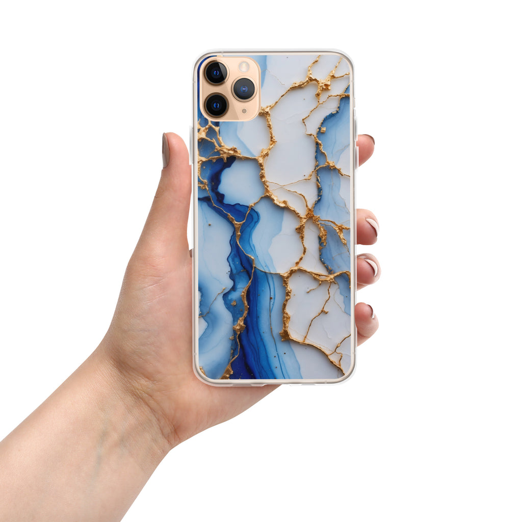 Royal Blue Marble Luxe Clear Case for iPhone 11 Pro Max