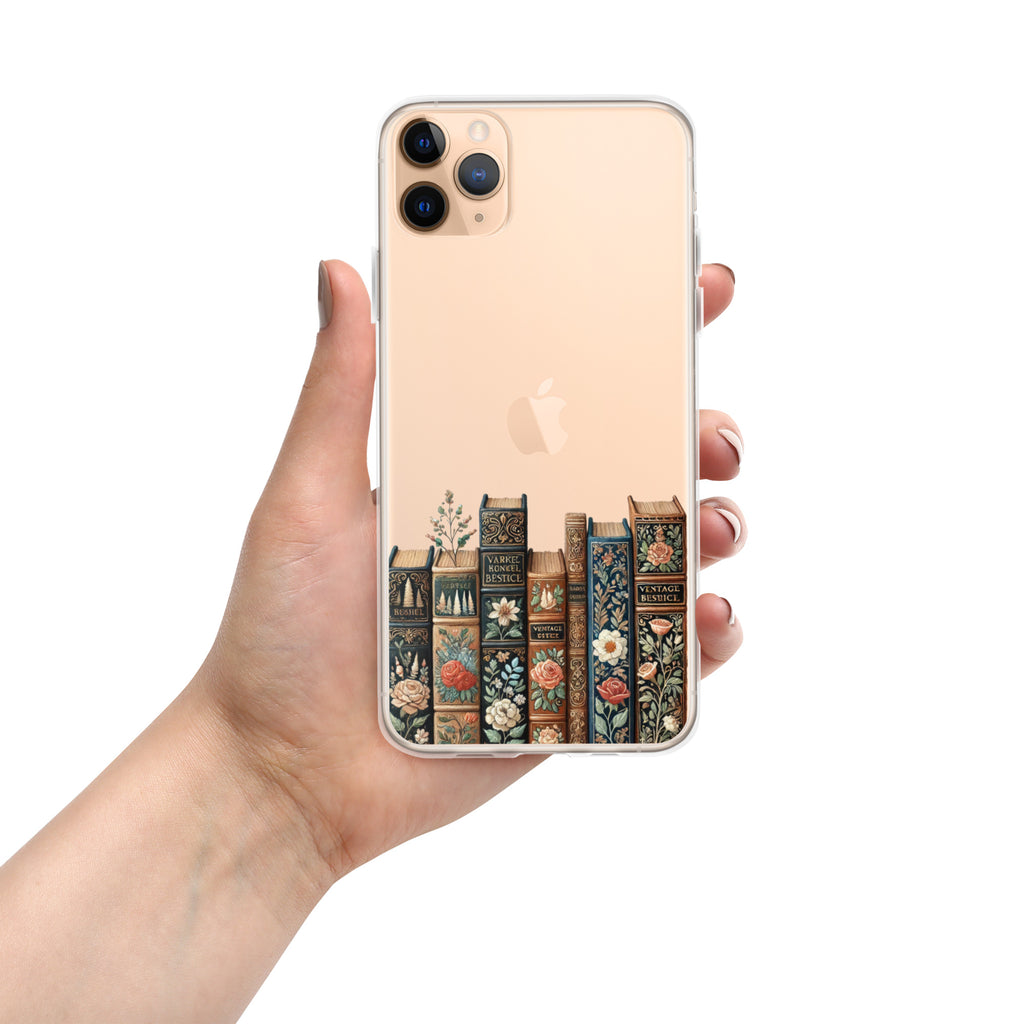 Vintage Floral Bookshelf Clear Case for iPhone 11 Pro Max