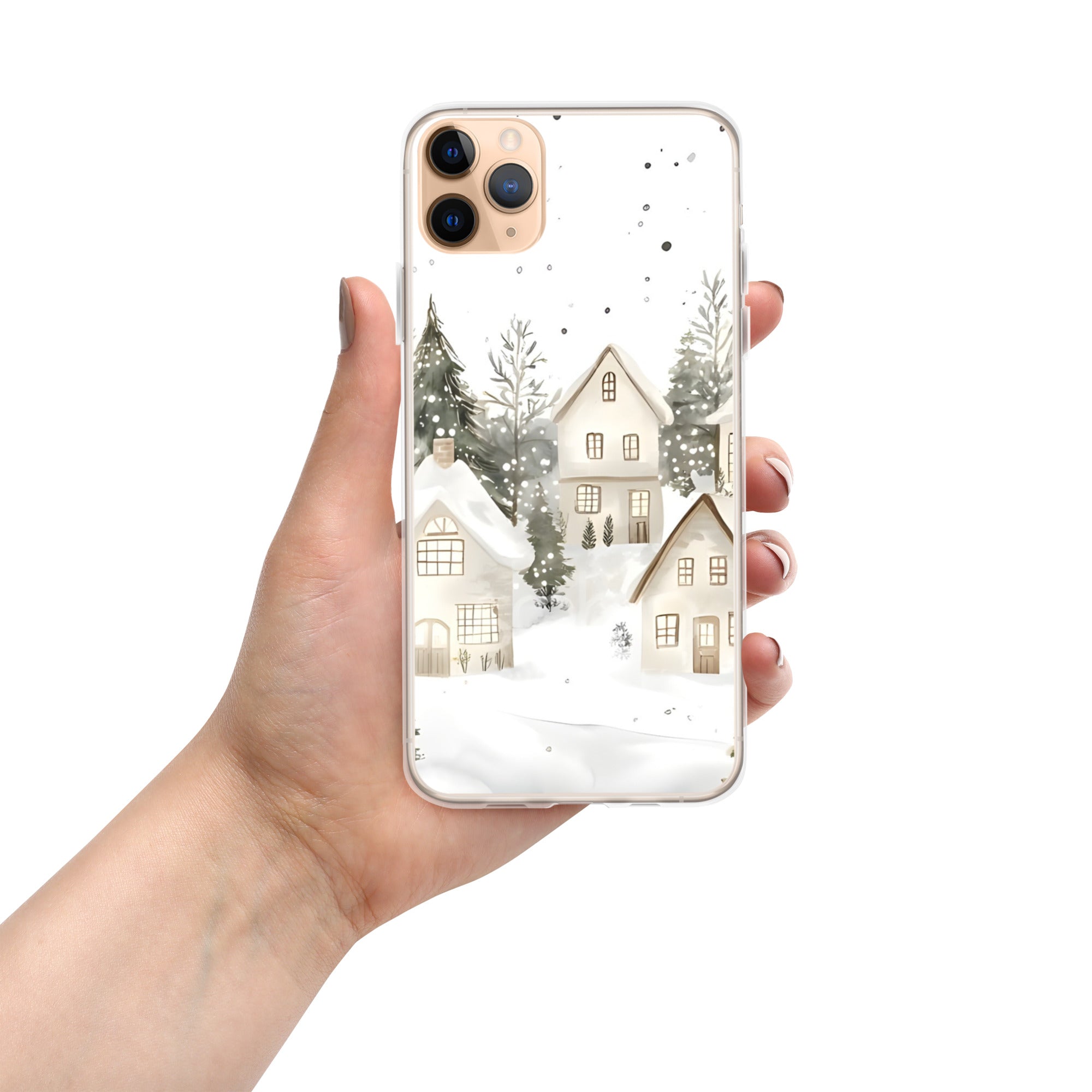 Winter Snow Village Clear Case for iPhone 11 Pro Max - Durable & Stylish Protective Phone Cover