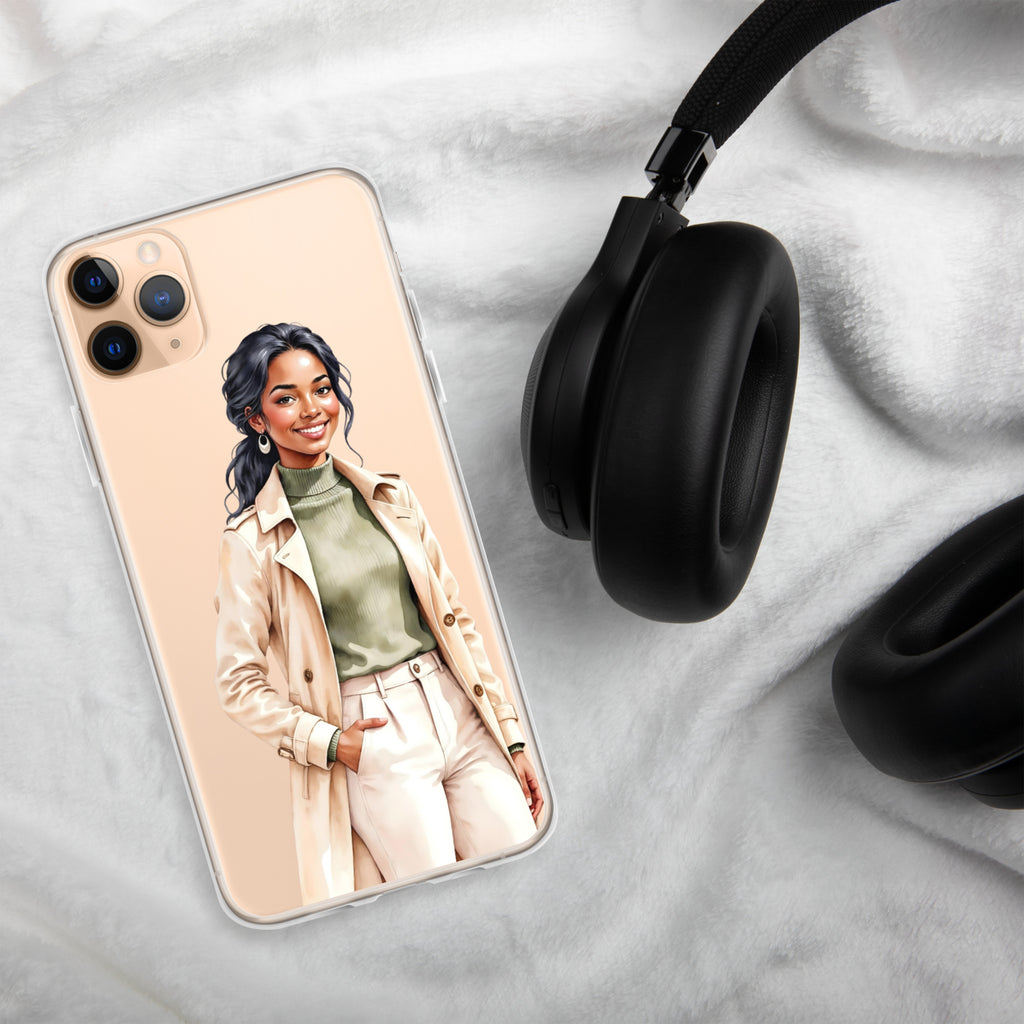 Chic Autumn Style Clear Case for iPhone 11 Pro Max - Fashion Illustration Protective Cover