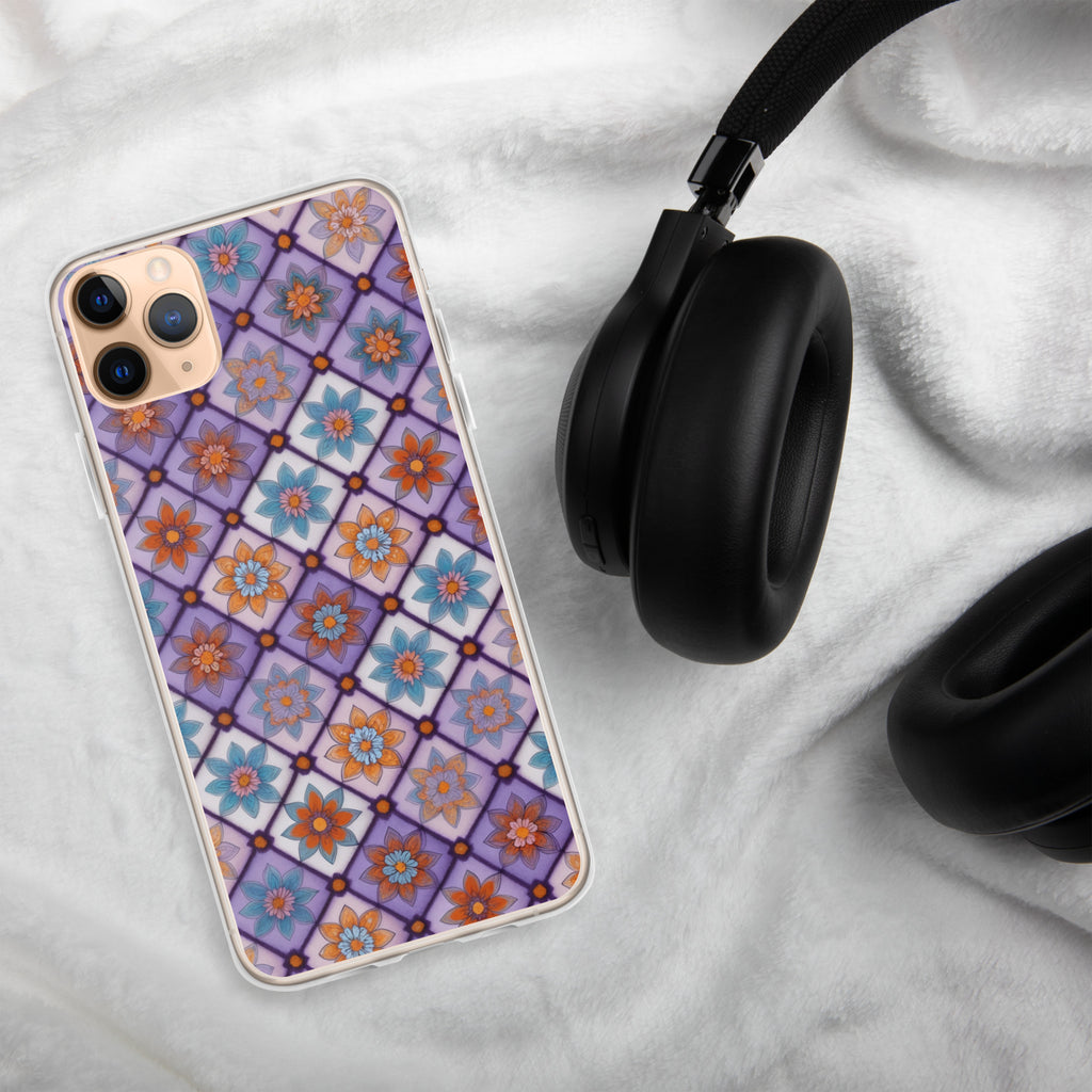 Violet Mosaic Blooms Clear Case for iPhone 11 Pro Max