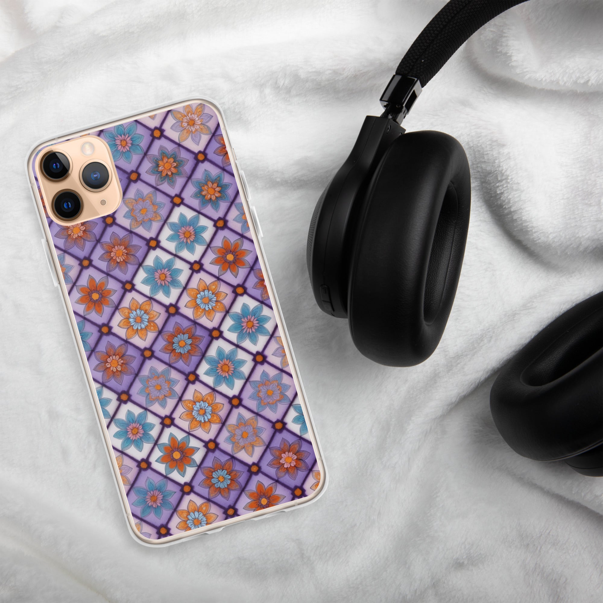 Violet Mosaic Blooms Clear Case for iPhone 11 Pro Max
