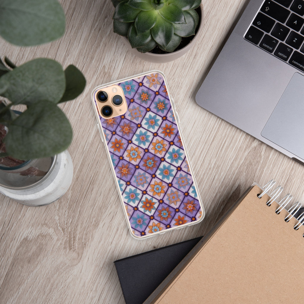 Violet Mosaic Blooms Clear Case for iPhone 11 Pro Max