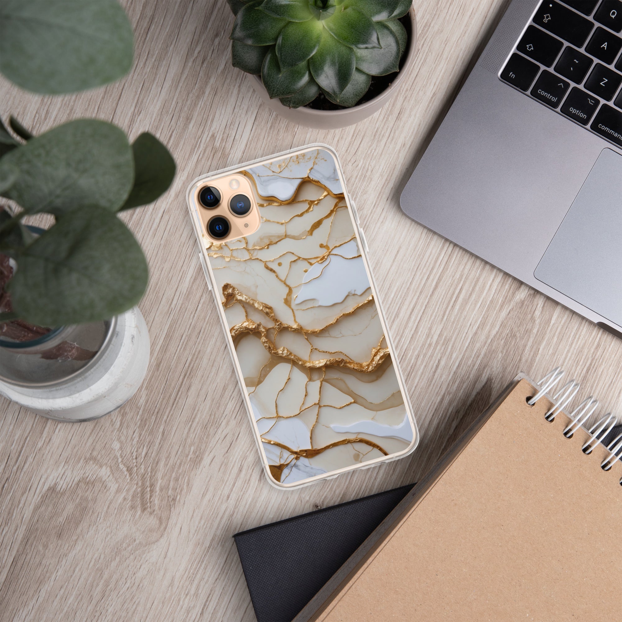 Ivory Golden Marble Elegance Clear Case for iPhone 11 Pro Max - Luxury White & Gold Marble Protective Cover