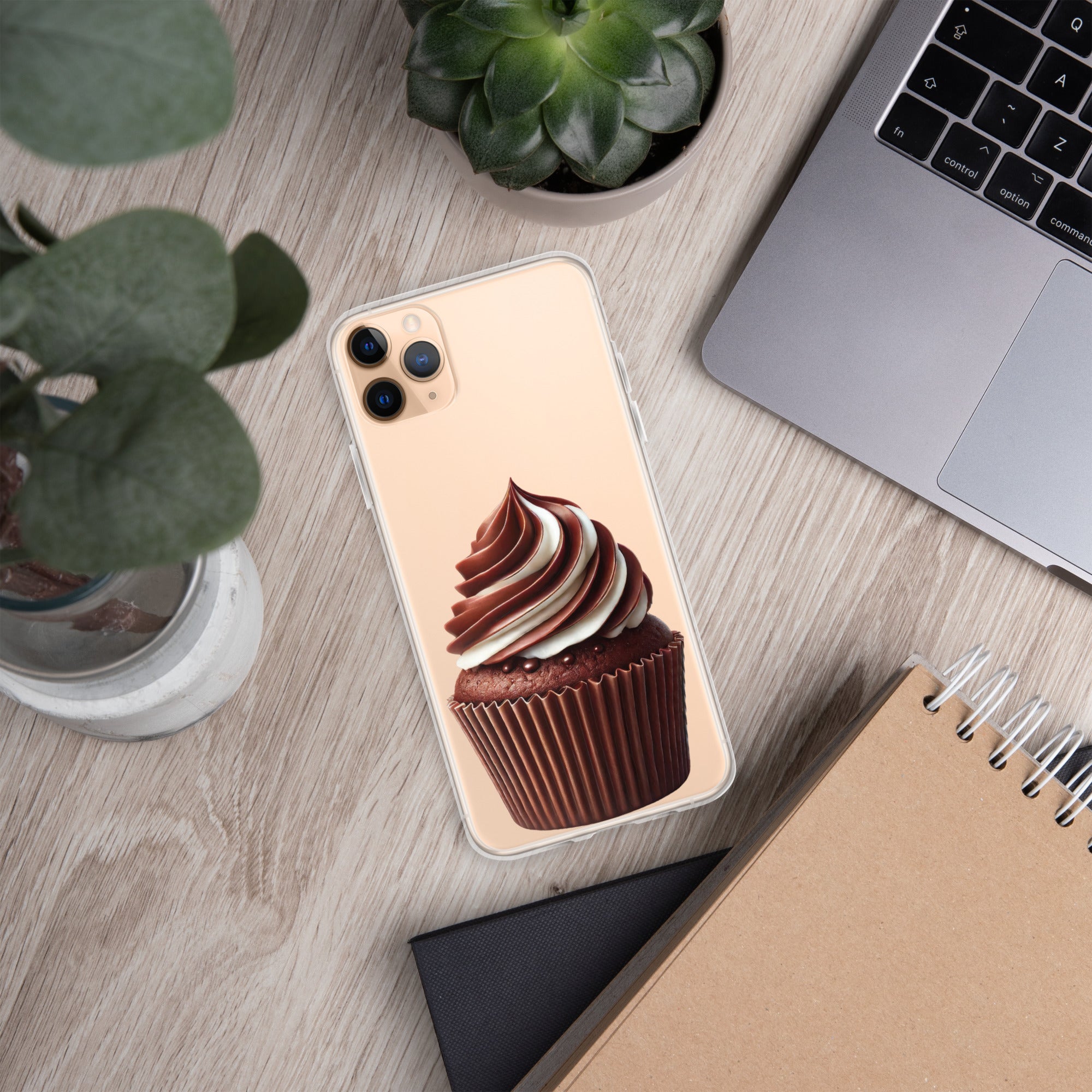 Chocolate Vanilla Swirl Cupcake Clear Case for iPhone 11 Pro Max
