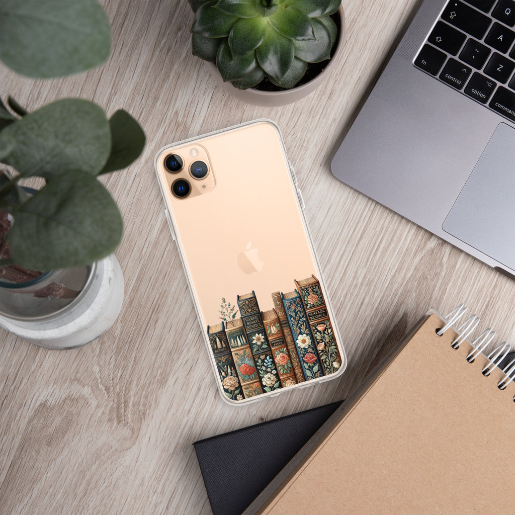 Vintage Floral Bookshelf Clear Case for iPhone 11 Pro Max