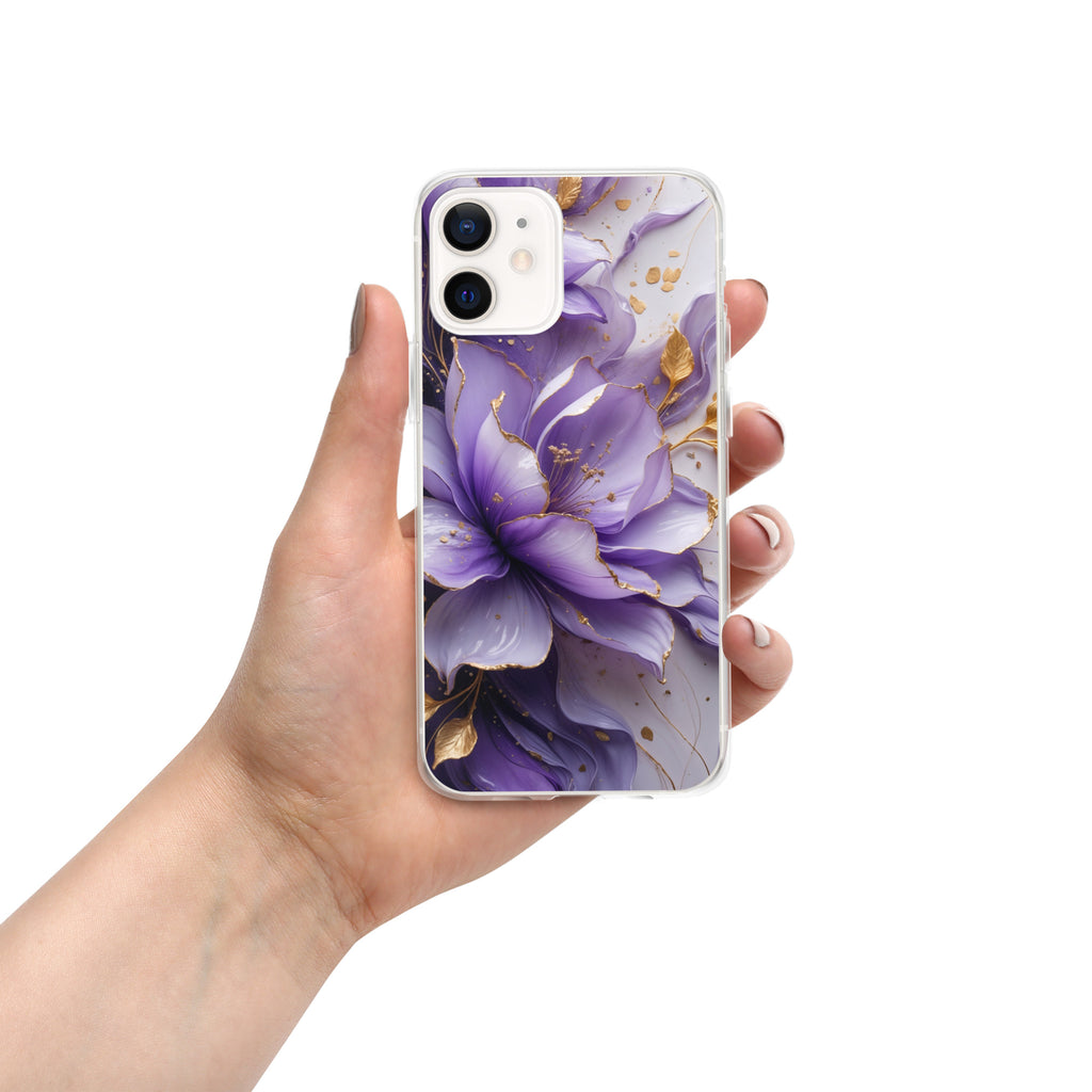 Royal Violet Bloom Clear Case for iPhone 12