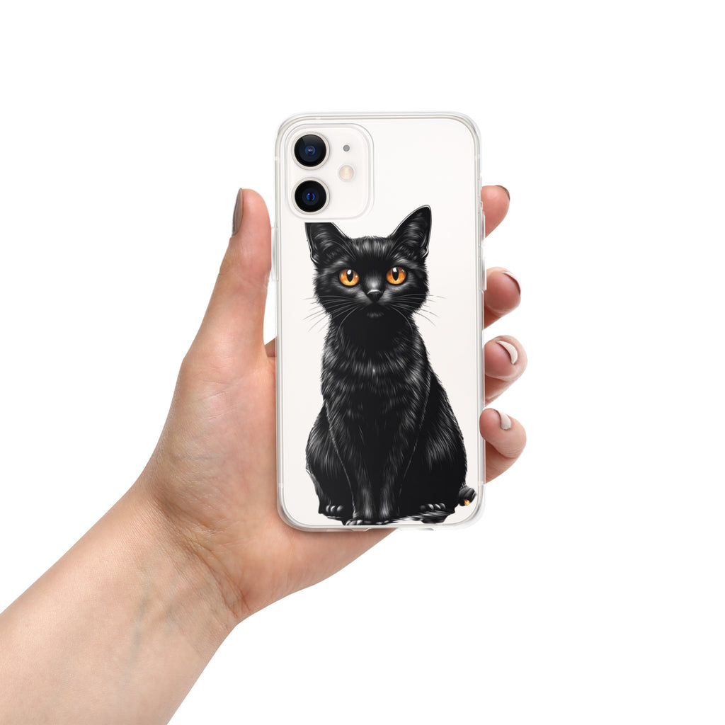 Midnight Black Cat Clear Case for iPhone 12