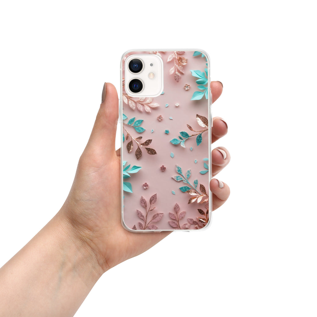Blush Garden Glam Clear Case for iPhone 12