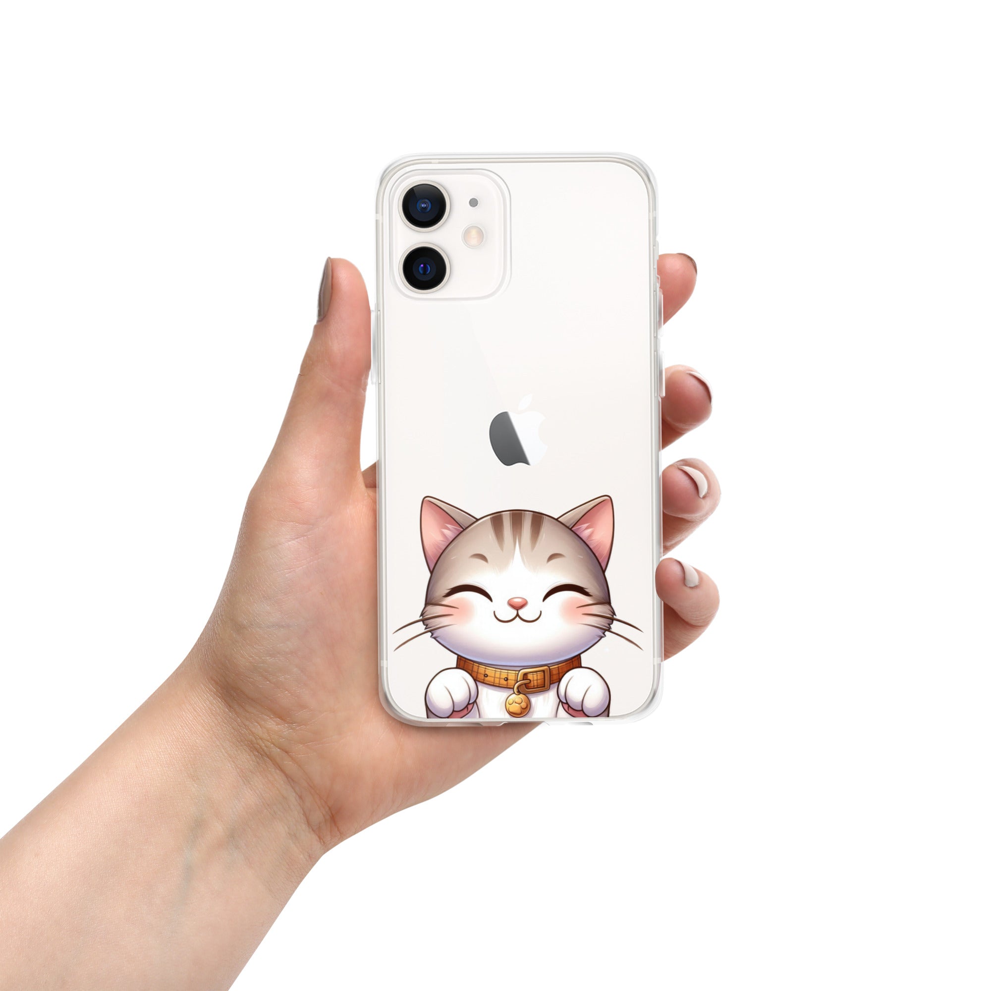Happy Kitty Clear Case for iPhone 12