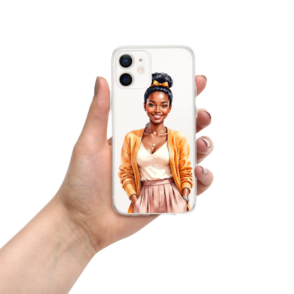 Golden Autumn Glow Girl Clear Case for iPhone 12