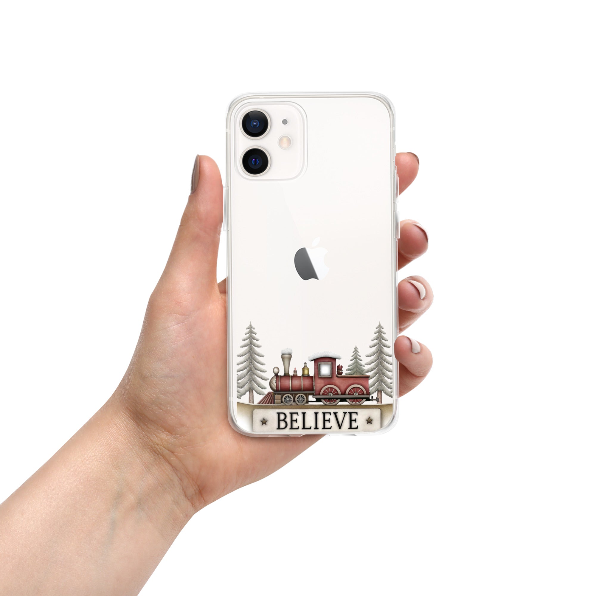 Christmas Believe Train Clear Case for iPhone 12