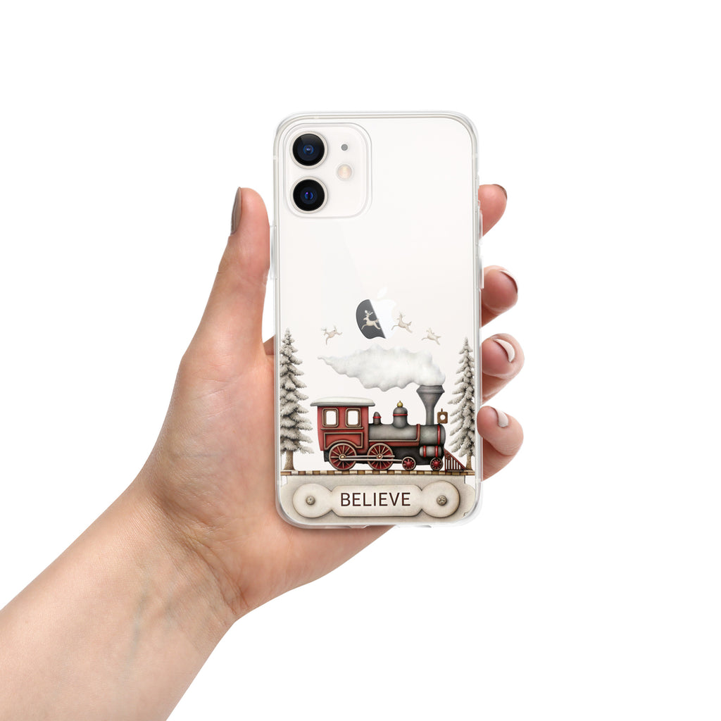 Believe Christmas Train Clear Case for iPhone 12
