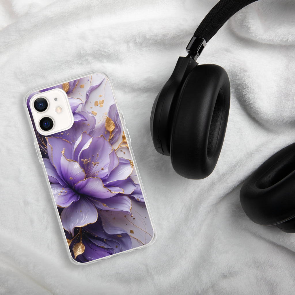 Royal Violet Bloom Clear Case for iPhone 12