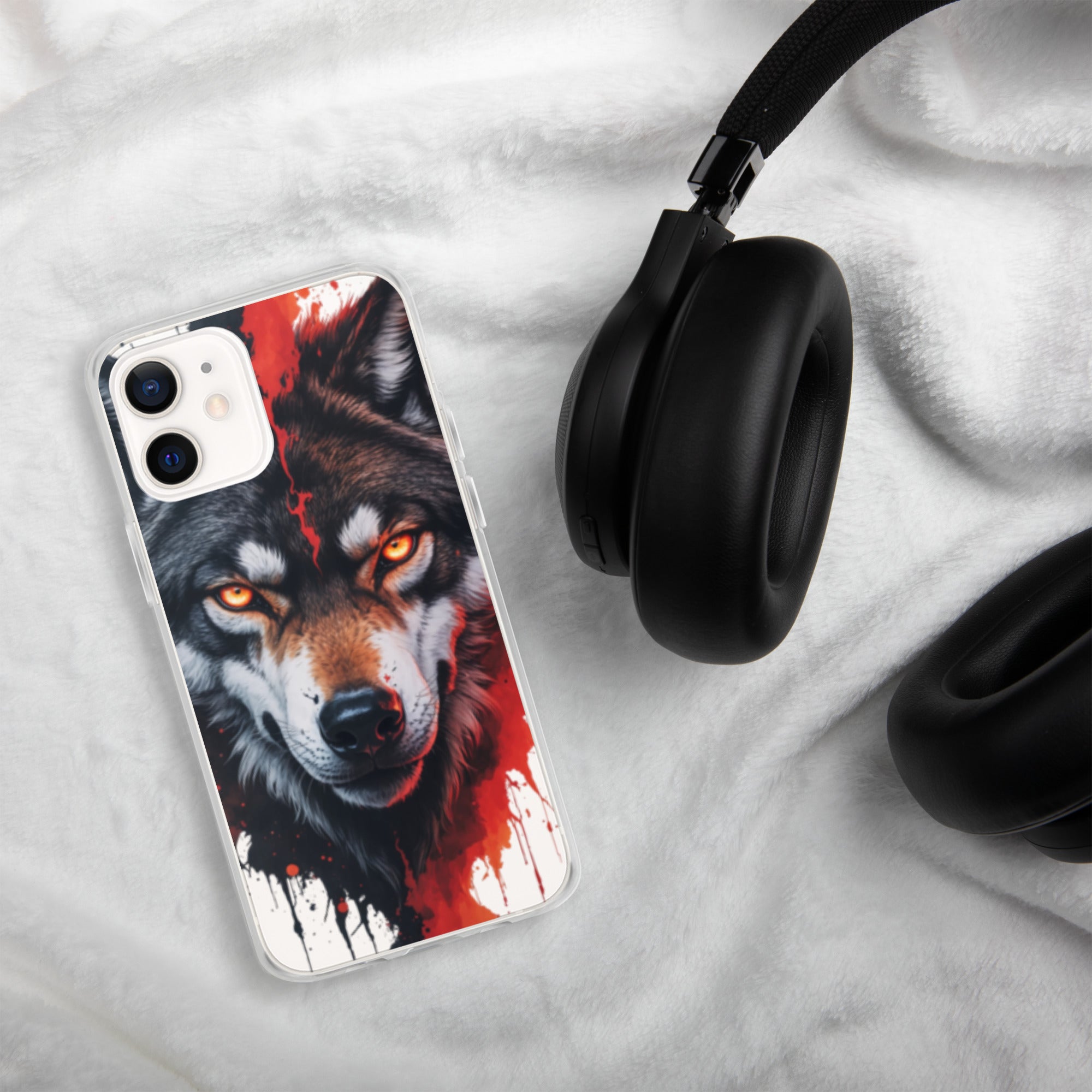 Dual Flame Wolf Clear Case for iPhone 12
