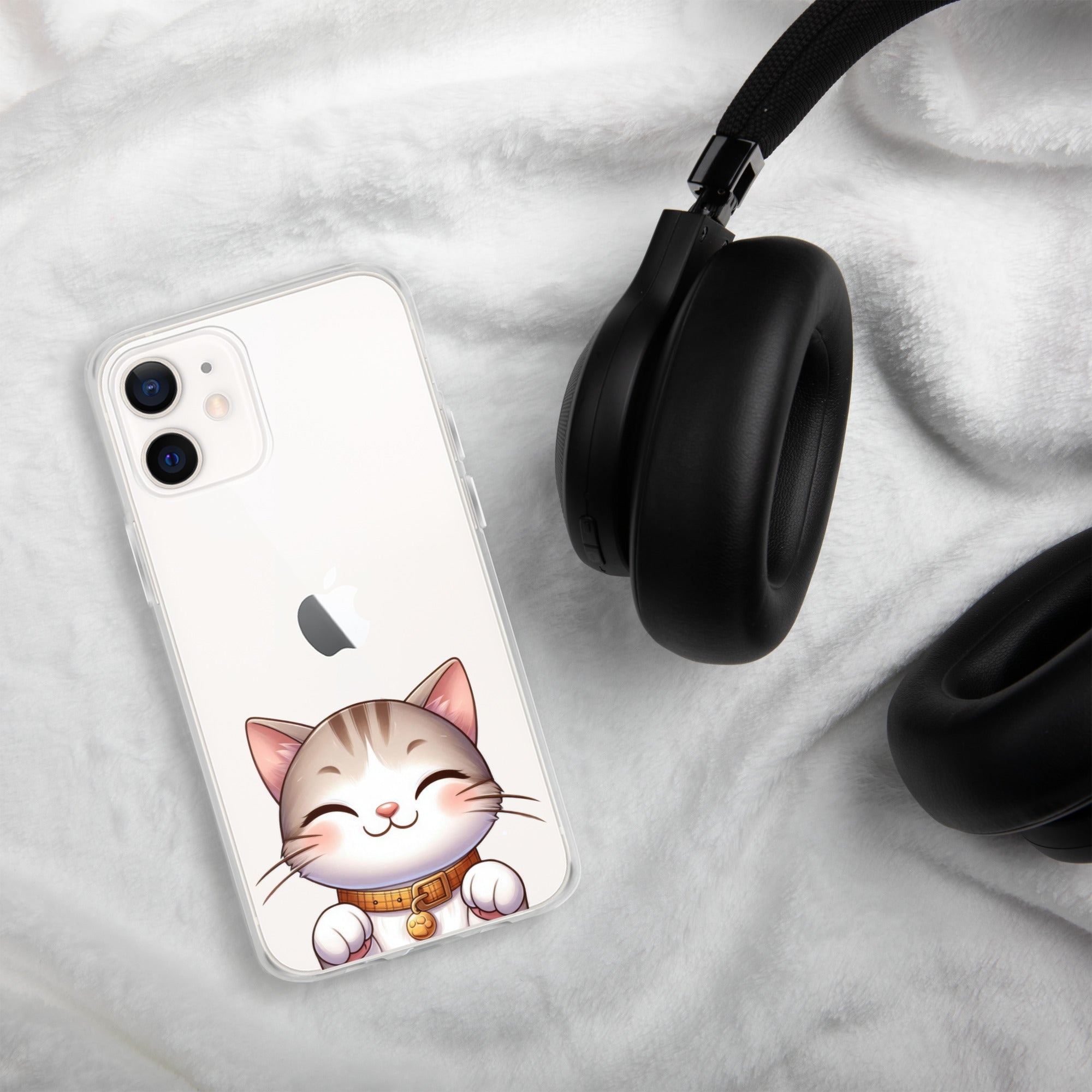 Happy Kitty Clear Case for iPhone 12