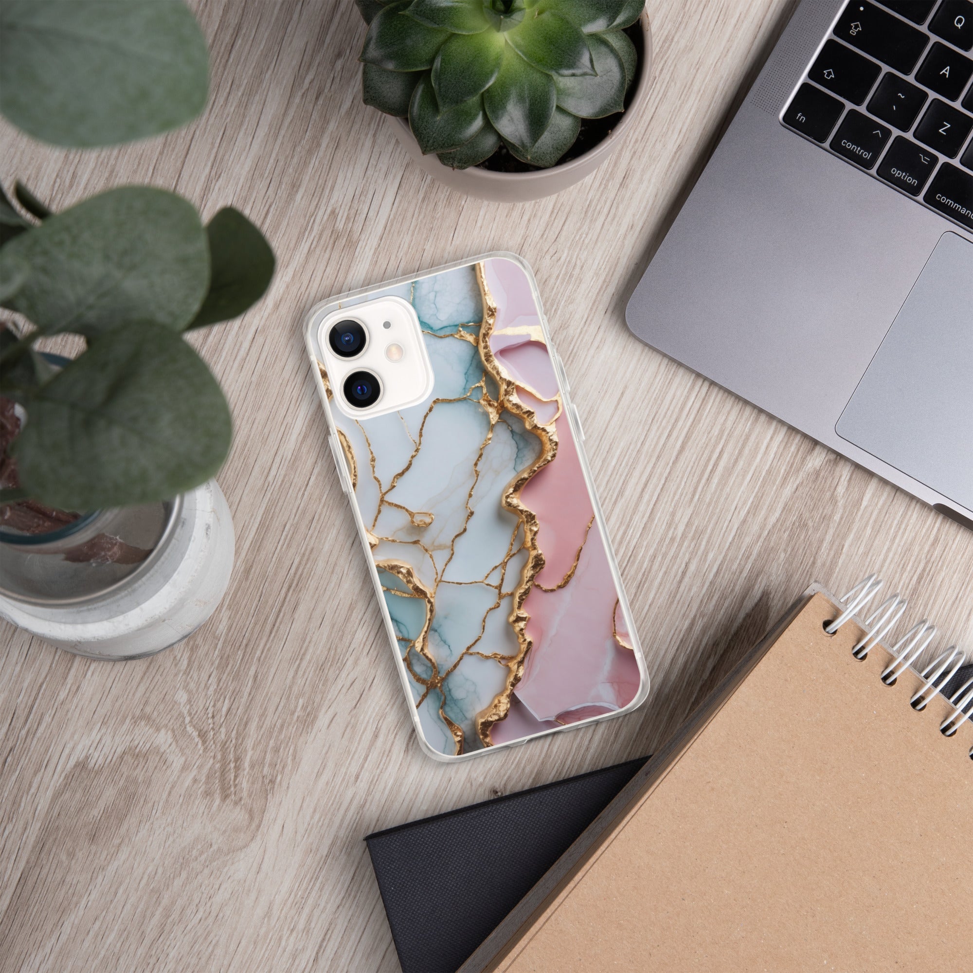 Pastel Golden Marble Fusion Clear Case for iPhone 12