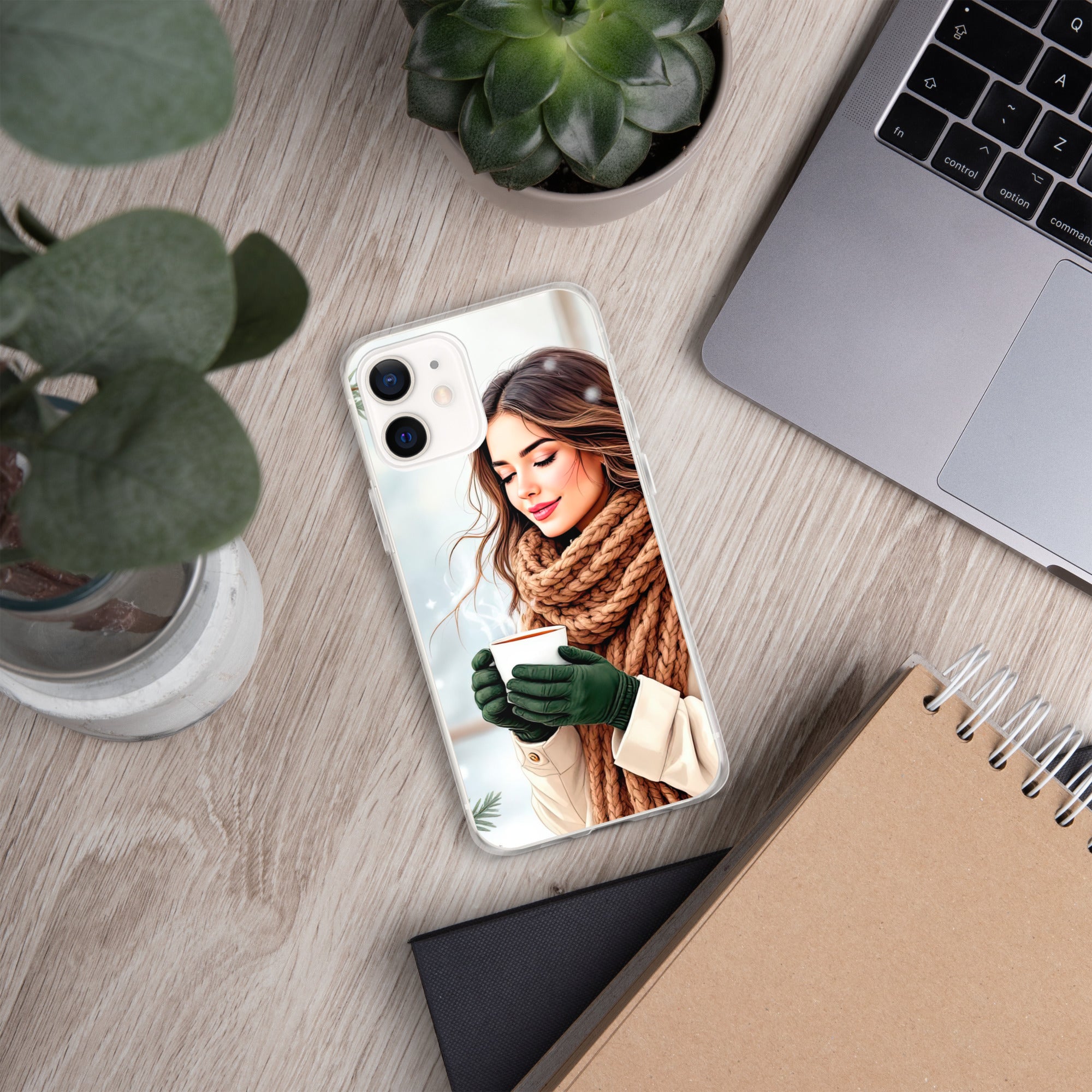 Cozy Winter Moments Clear Case for iPhone 12 - Aesthetic Winter Girl Protective Cover