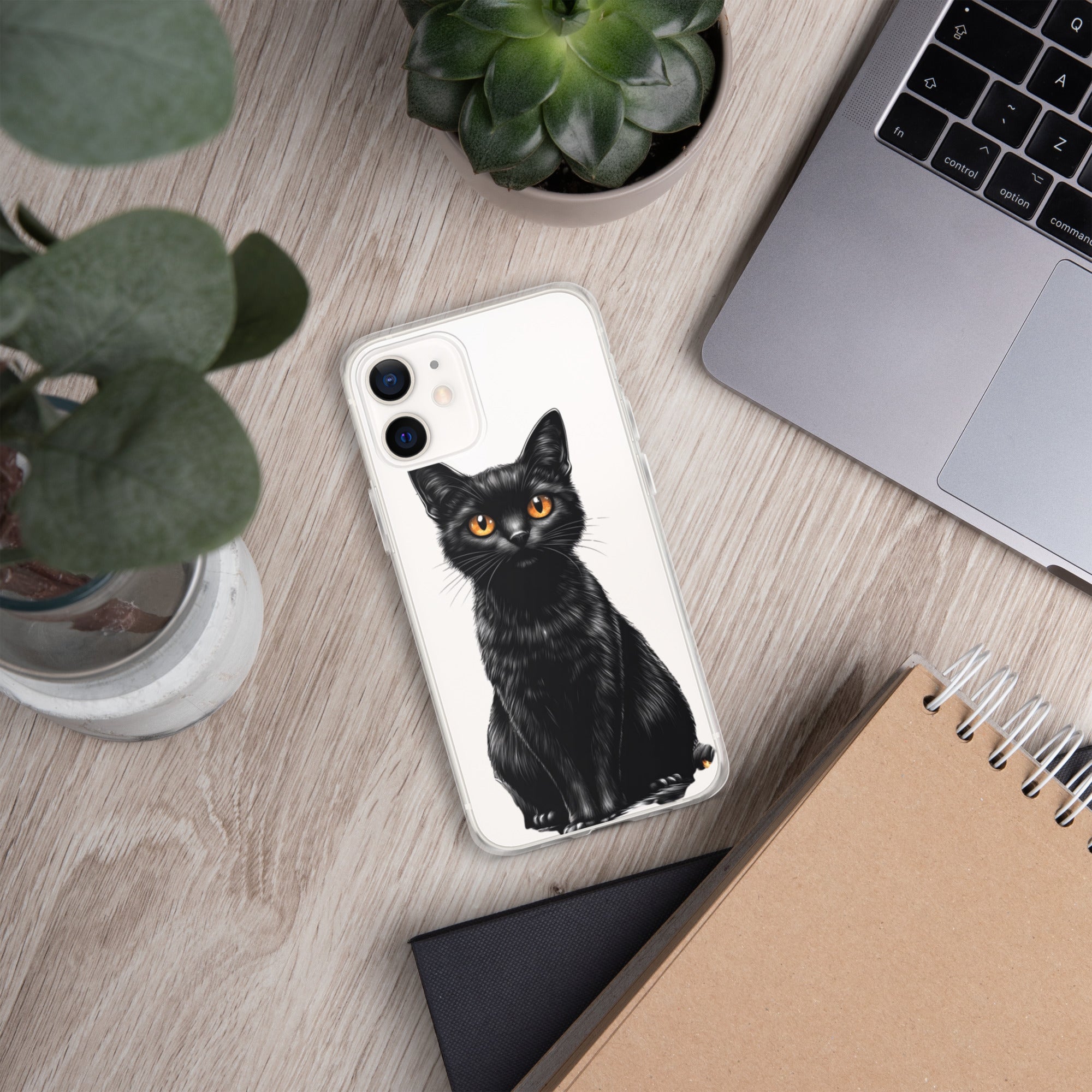 Midnight Black Cat Clear Case for iPhone 12