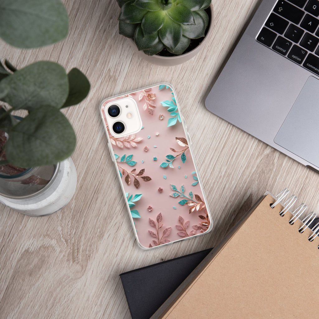 Blush Garden Glam Clear Case for iPhone 12