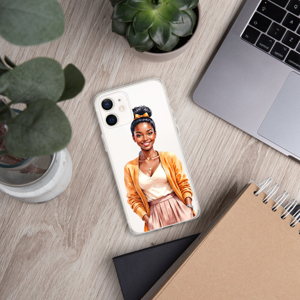 Golden Autumn Glow Girl Clear Case for iPhone 12