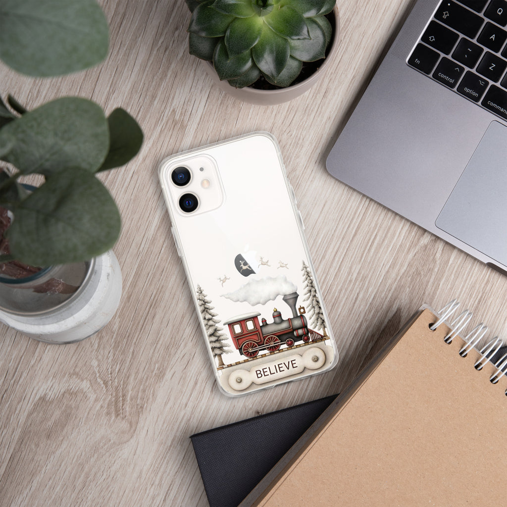 Believe Christmas Train Clear Case for iPhone 12