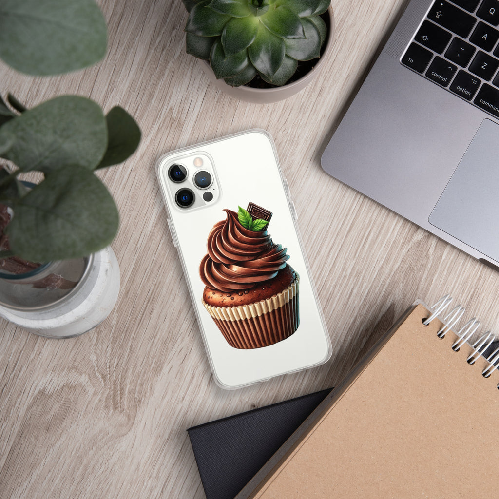 Chocolate Cupcake Clear Case for iPhone 12 Pro - Sweet Dessert Protective Phone Cover