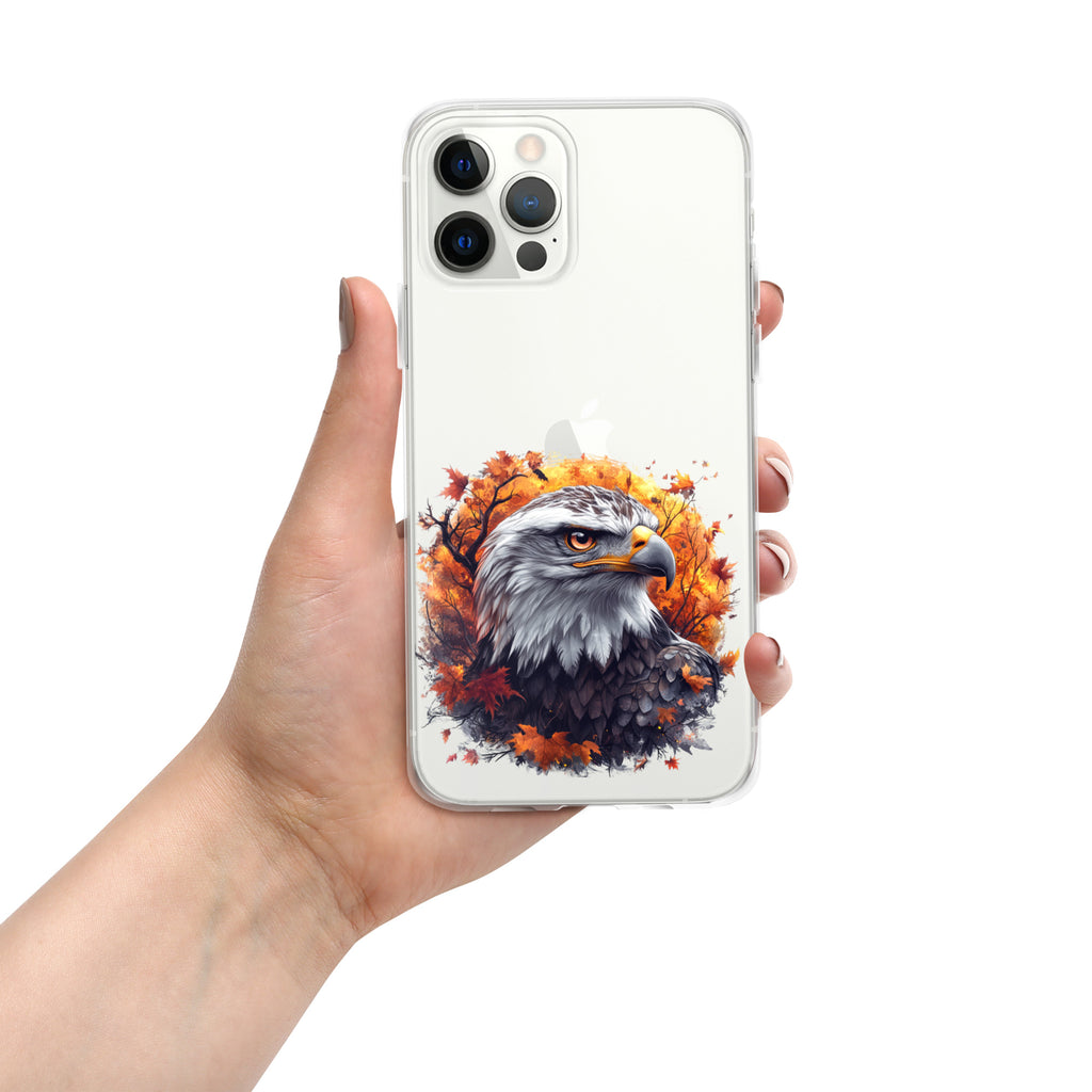 Autumn Eagle Spirit Clear Case for iPhone 12 Pro Max - Bald Eagle Fall Aesthetic Protective Cover