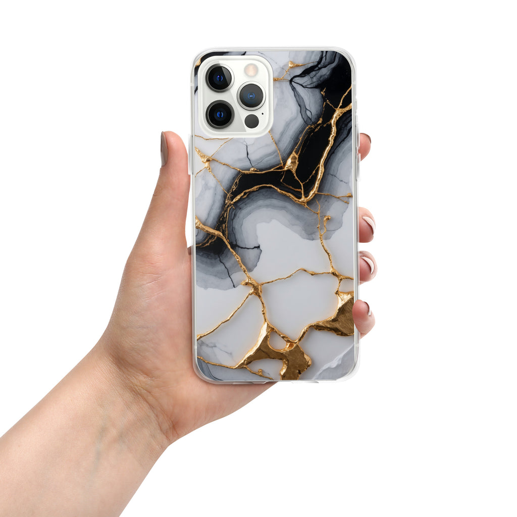 Golden Marble Veins Clear Case for iPhone 12 Pro Max