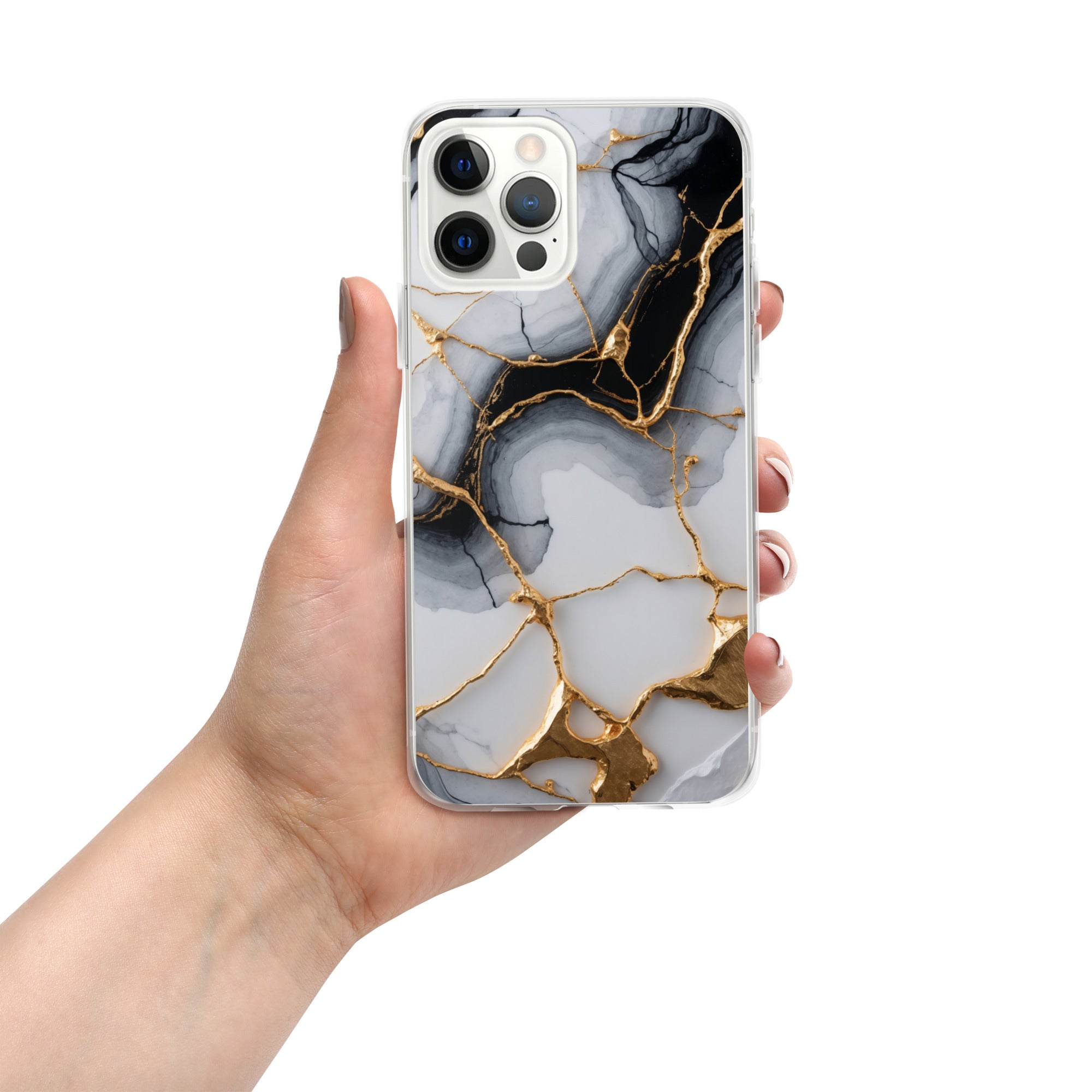 Golden Marble Veins Clear Case for iPhone 12 Pro Max