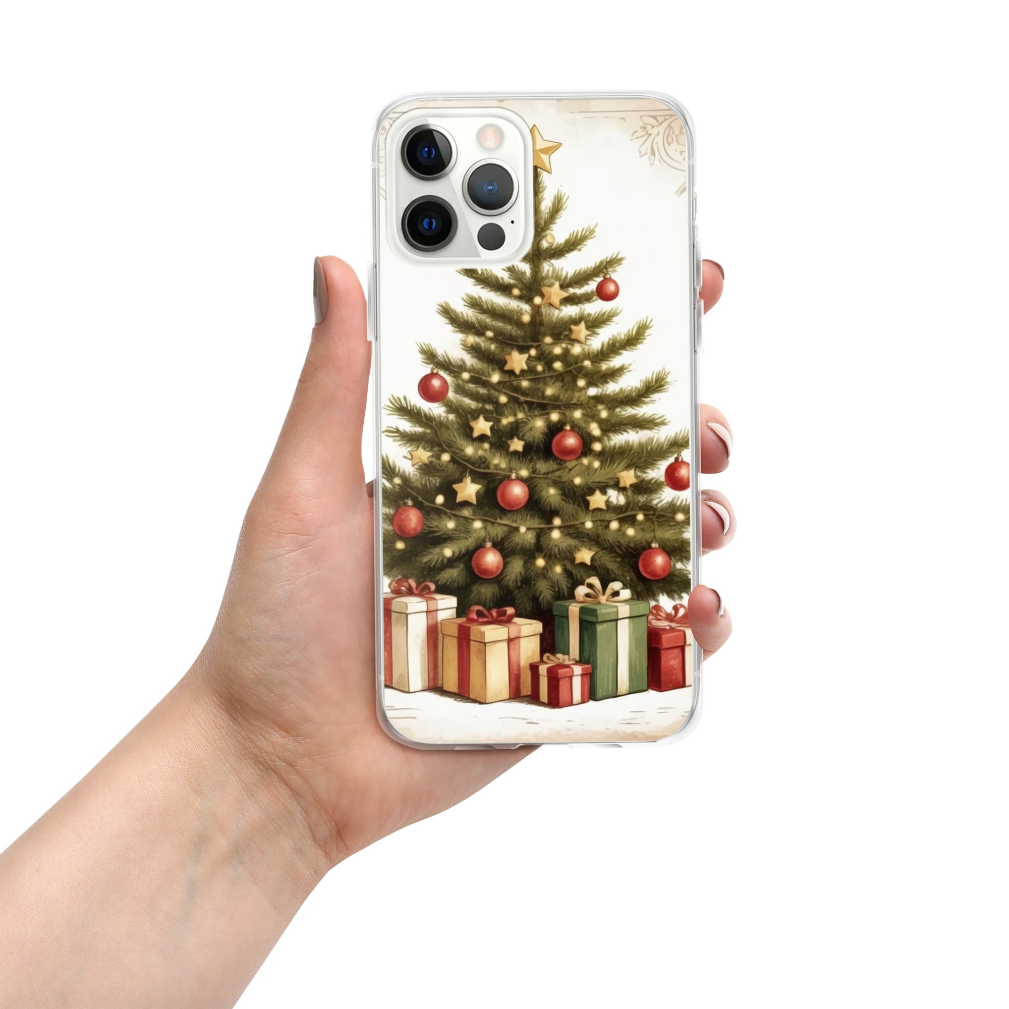 Vintage Christmas Tree Clear Case for iPhone 12 Pro Max