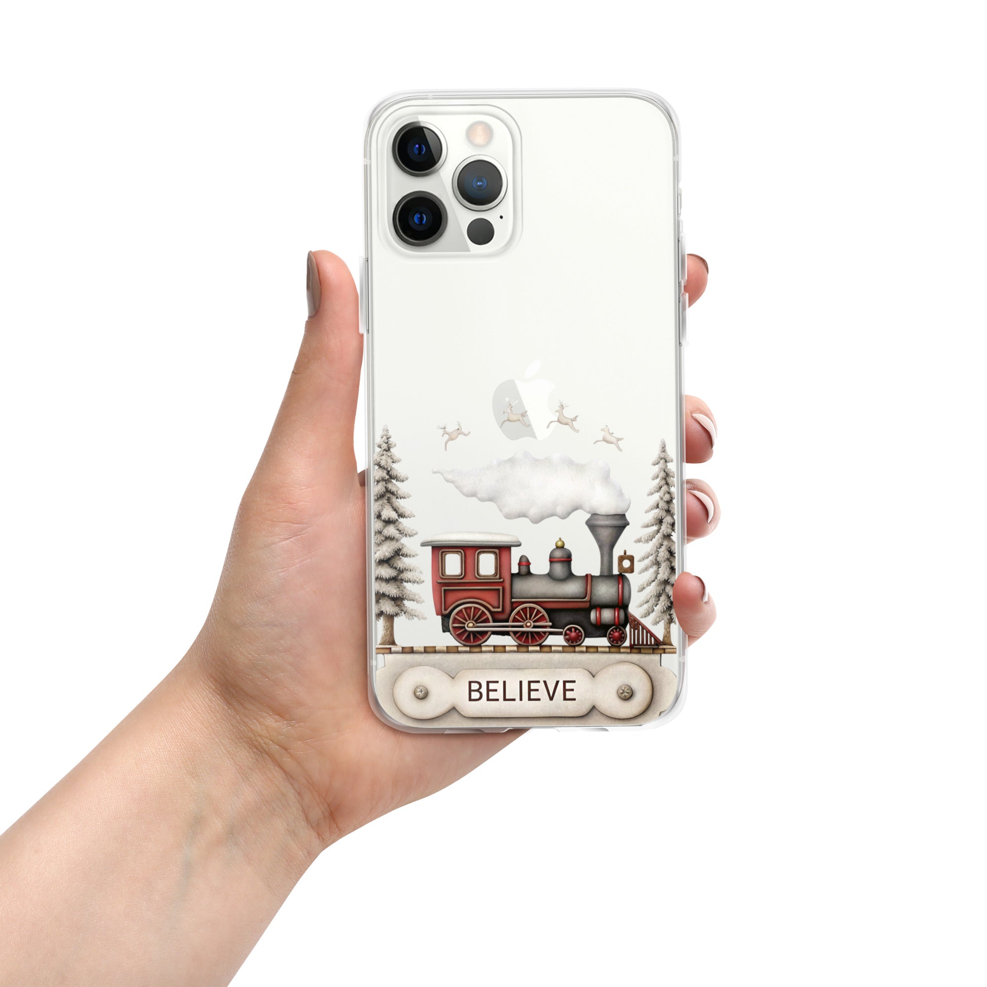 Believe Christmas Train Clear Case for iPhone 12 Pro Max