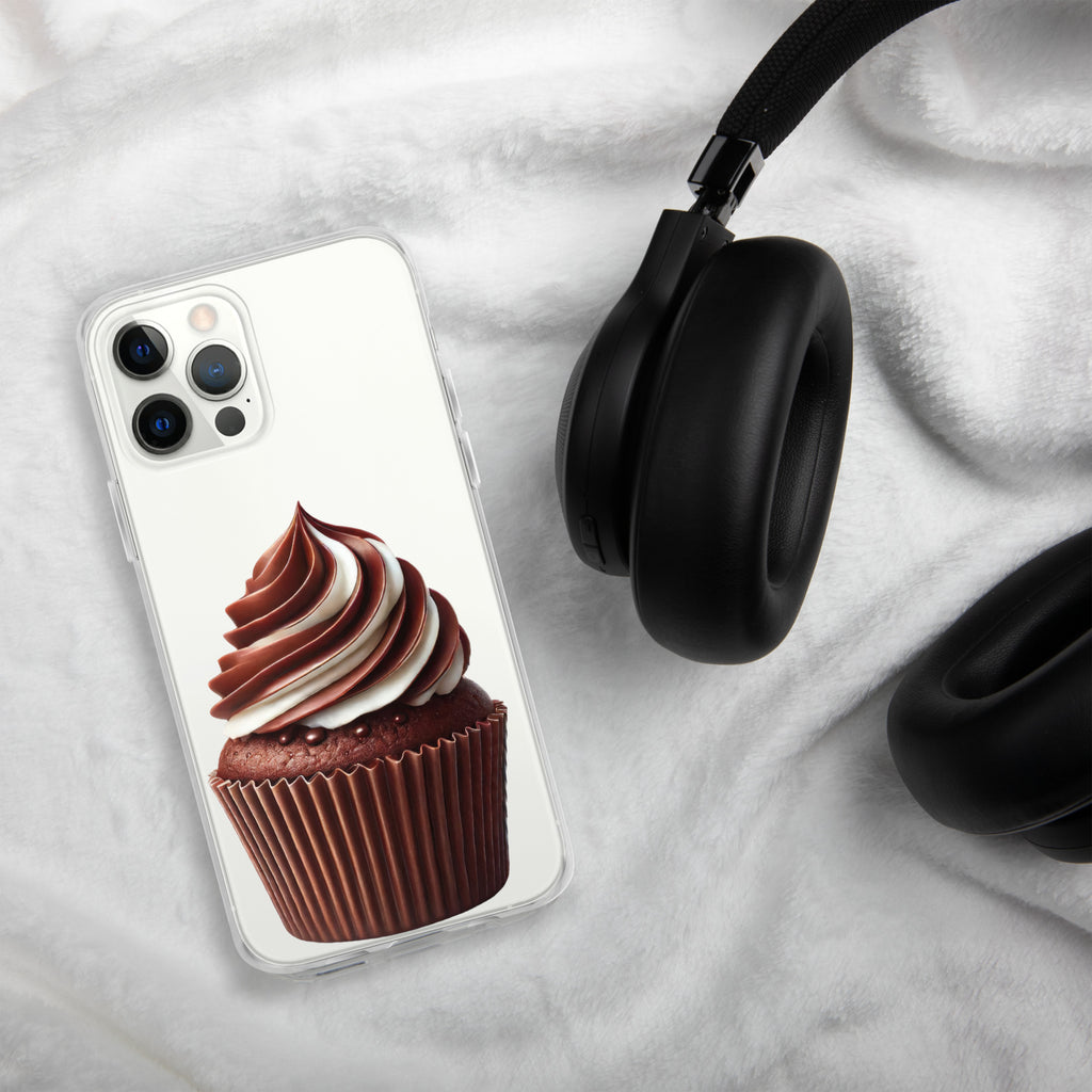 Chocolate Vanilla Swirl Cupcake Clear Case for iPhone 12 Pro Max - Dessert Aesthetic Protective Cover