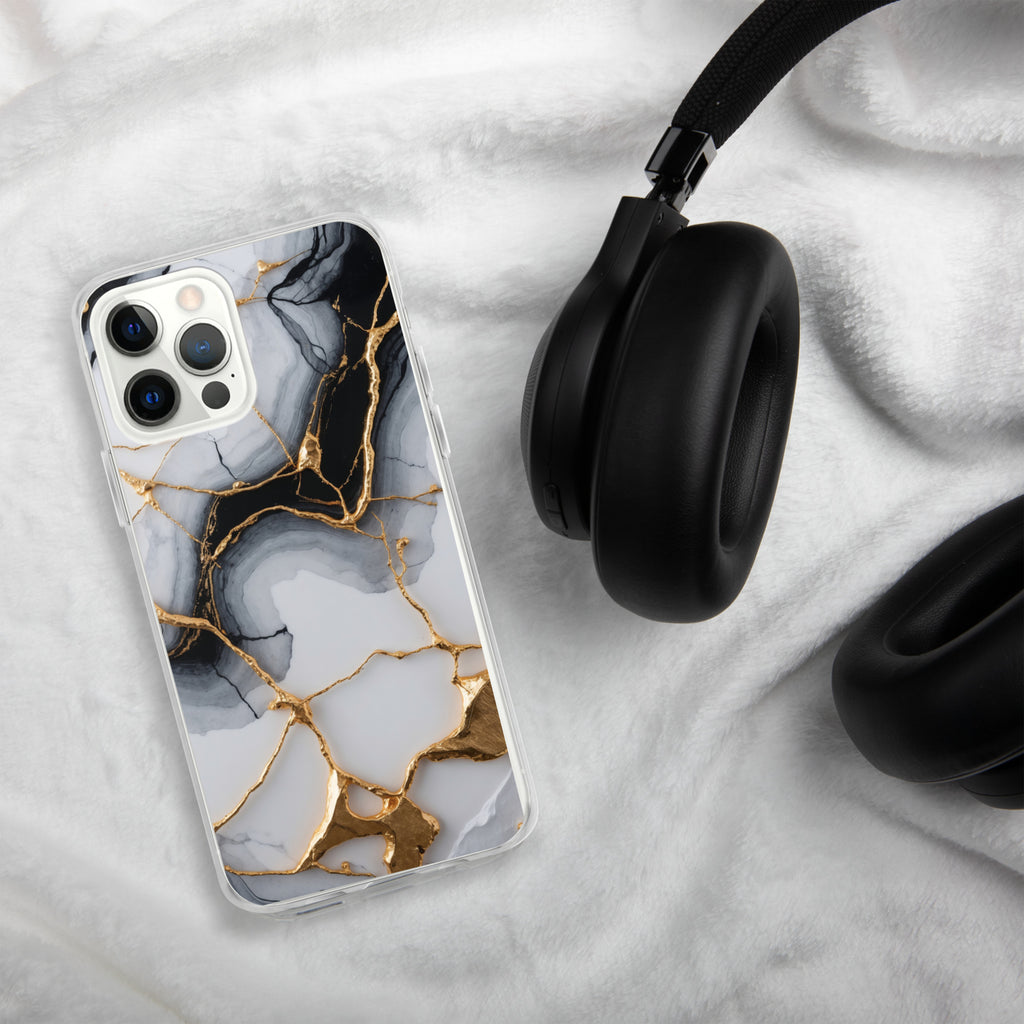 Golden Marble Veins Clear Case for iPhone 12 Pro Max