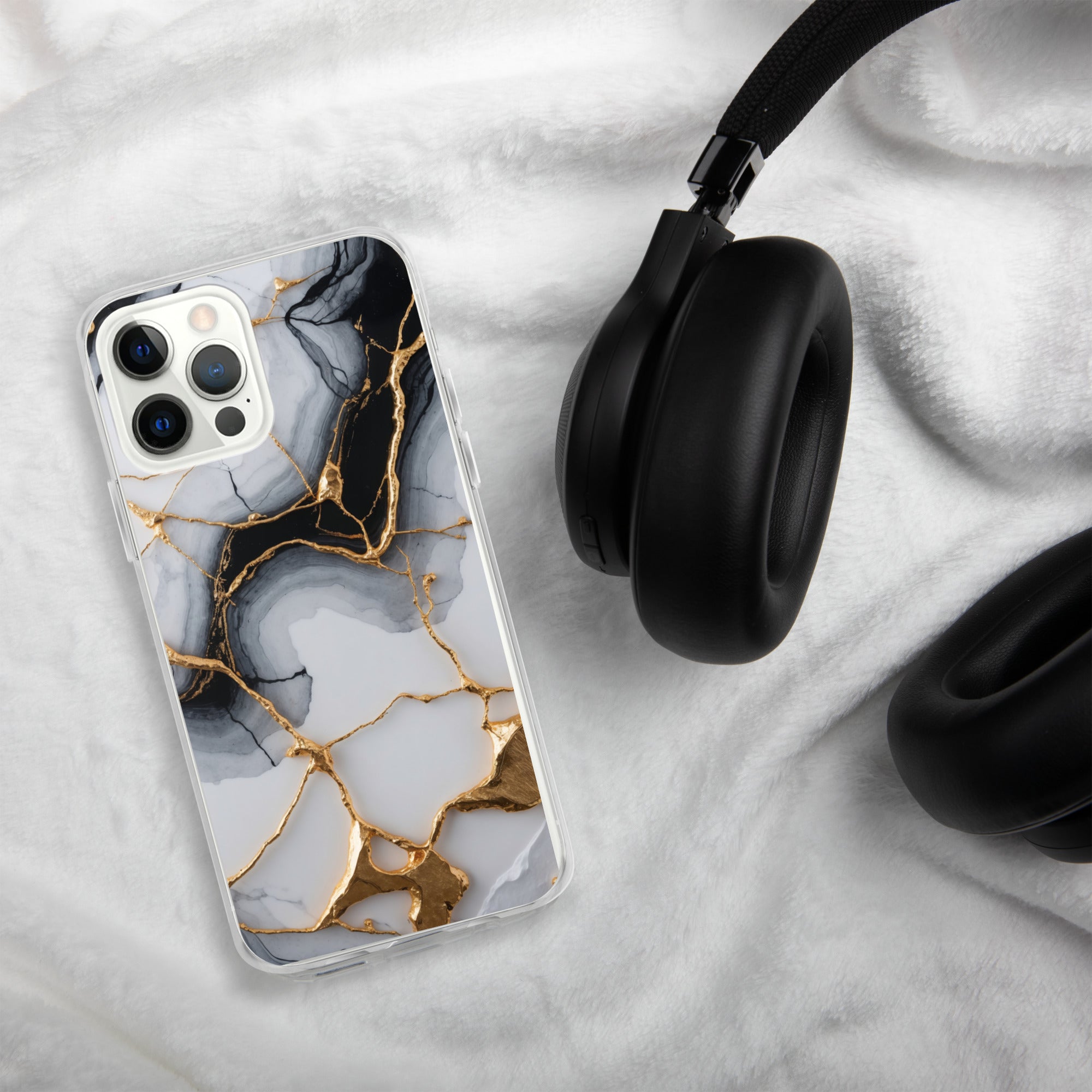 Golden Marble Veins Clear Case for iPhone 12 Pro Max