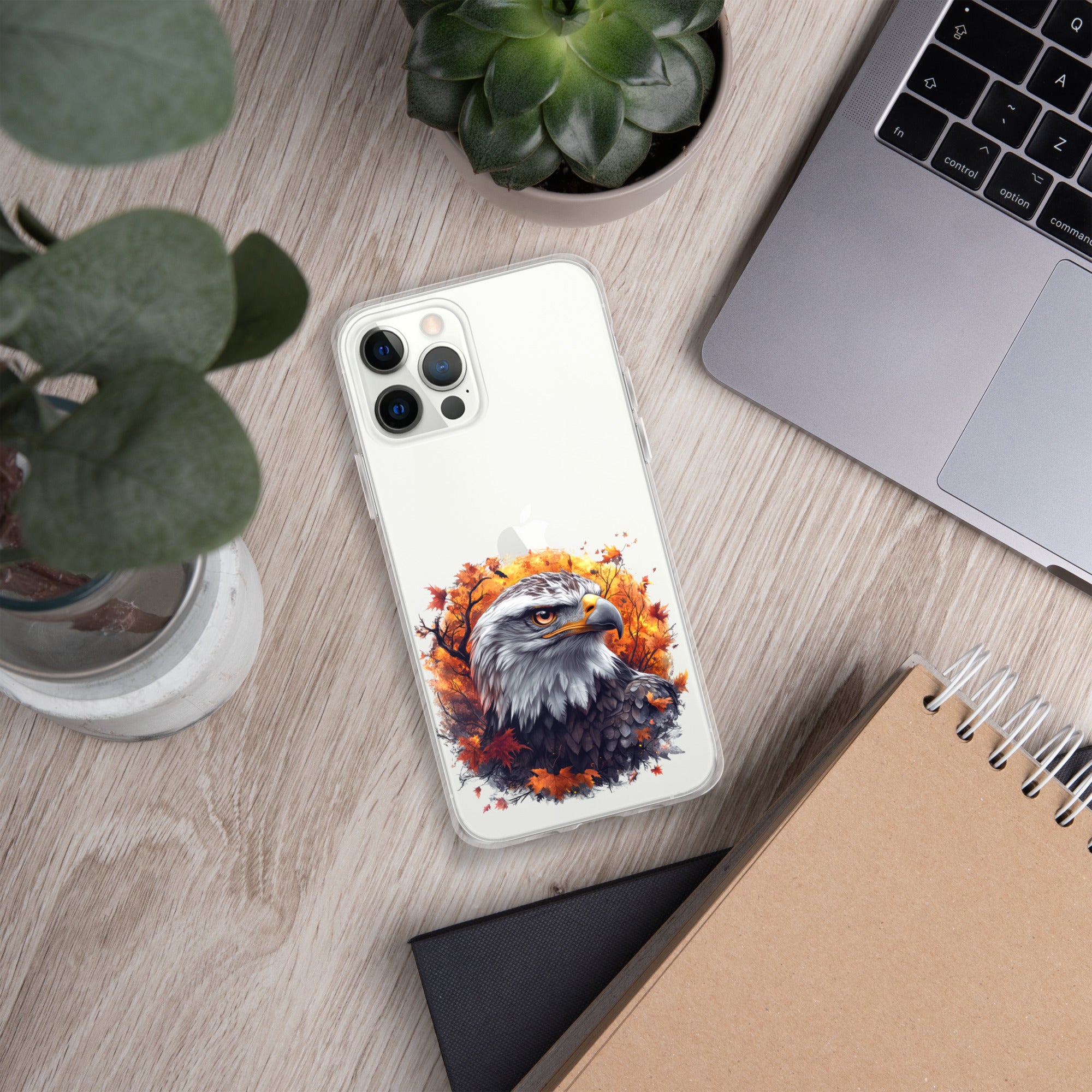 Autumn Eagle Spirit Clear Case for iPhone 12 Pro Max - Bald Eagle Fall Aesthetic Protective Cover