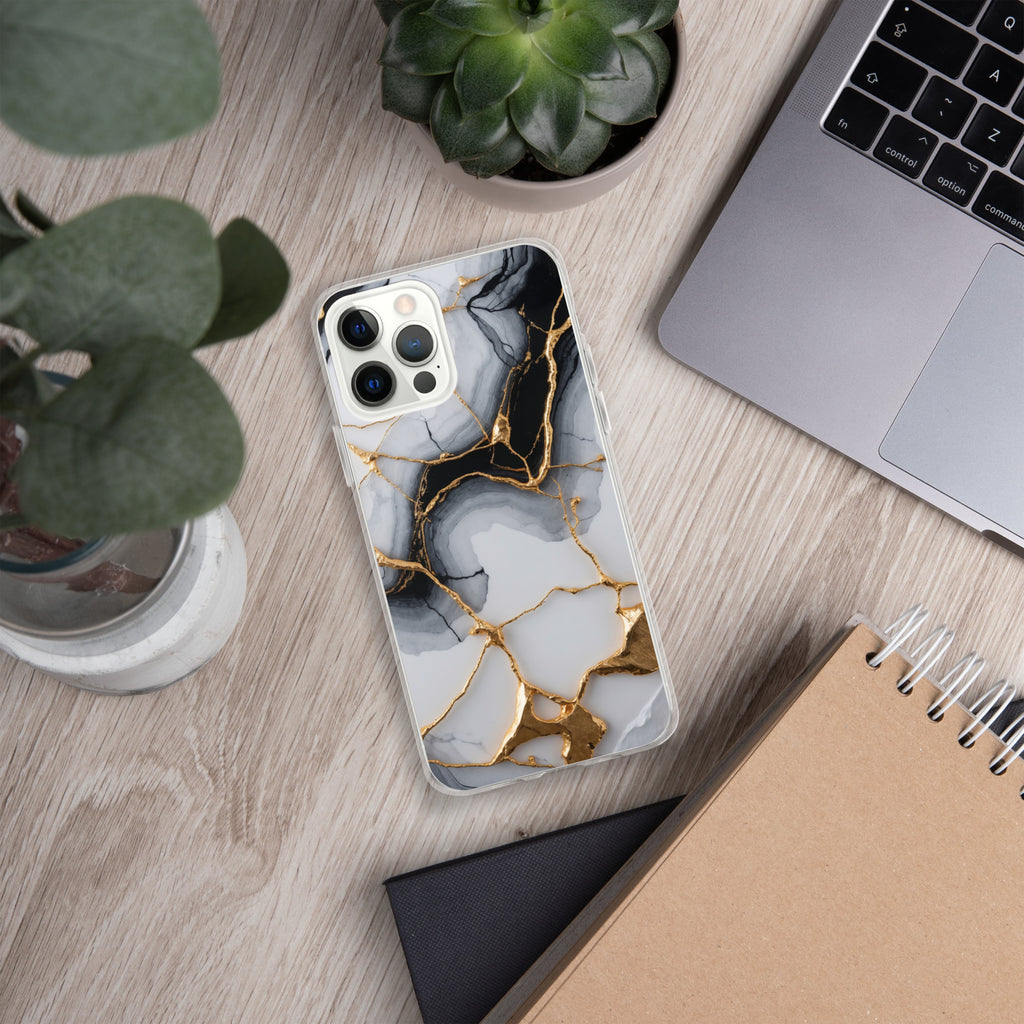 Golden Marble Veins Clear Case for iPhone 12 Pro Max