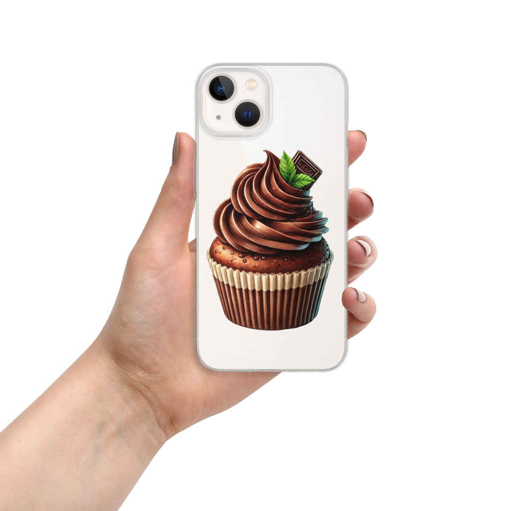 Chocolate Cupcake Clear Case for iPhone 13 - Sweet Dessert Protective Phone Cover